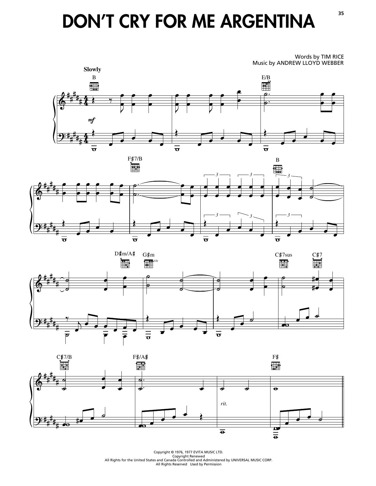 Don't Cry For Me Argentina (from Evita)