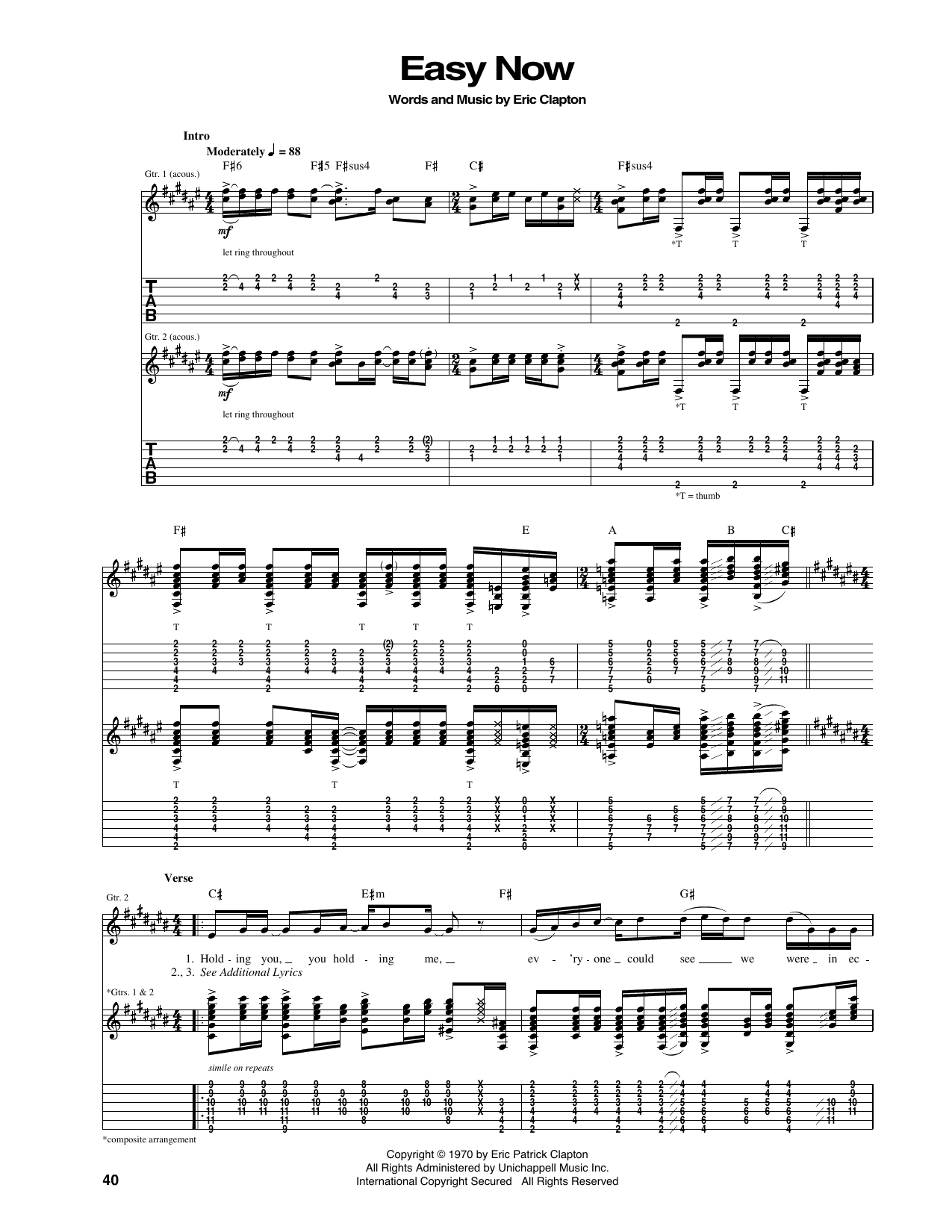 Easy Now: Guitar Tab