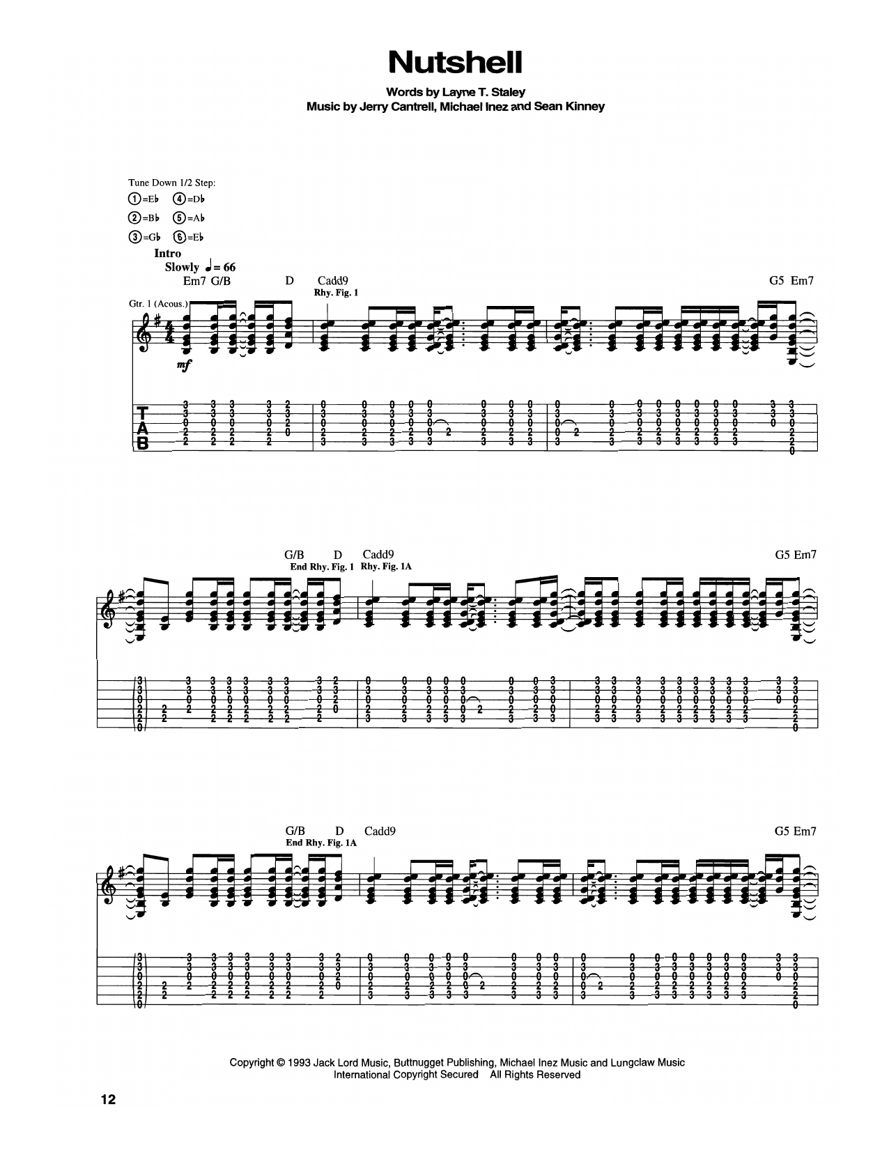 Nutshell By Alice In Chains Sheet Music For Guitar Tab At Sheet Music Nutshell By Alice In Chains Sheet Music For Guitar Tab At Sheet Music