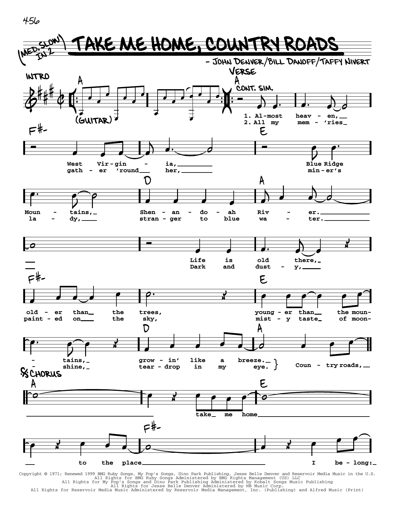 Take Me Home Country Roads Harmonica Tab RUAUE