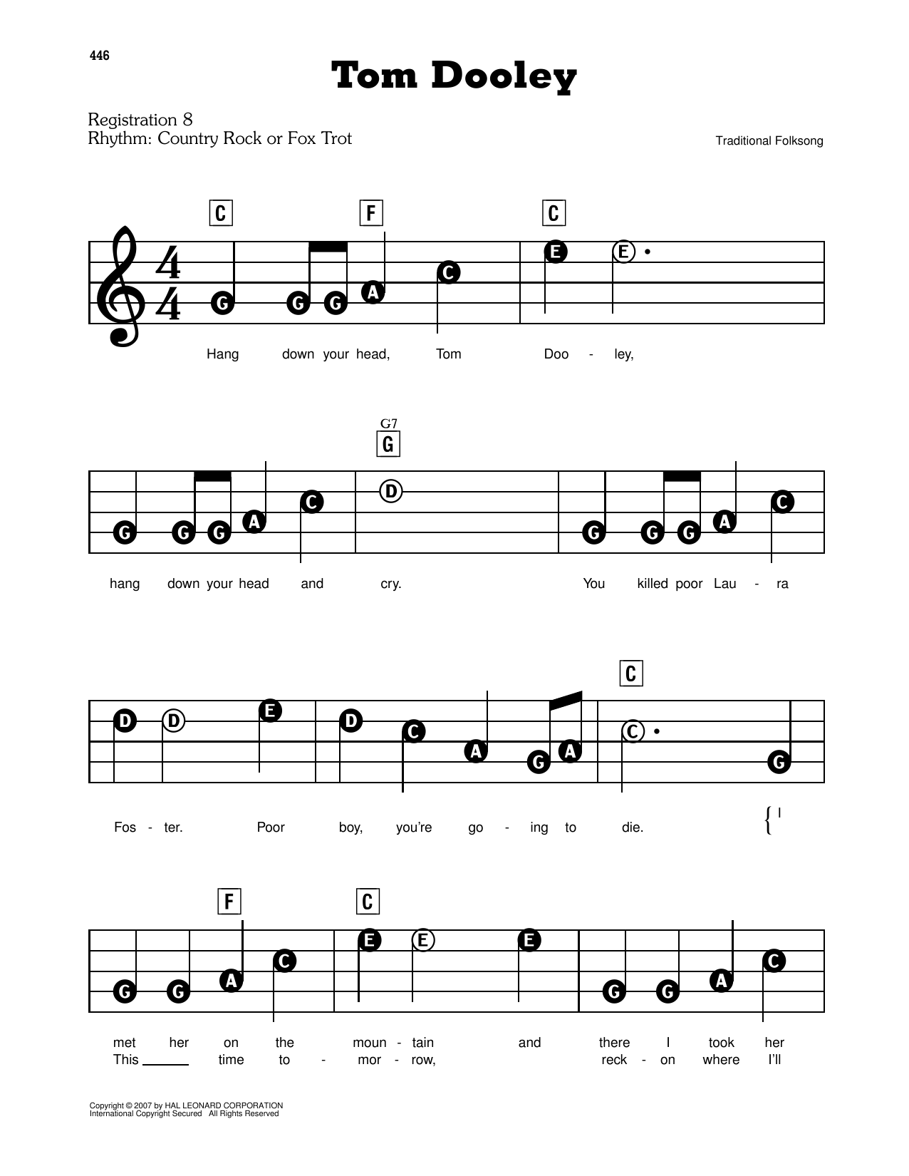Tom Dooley: E-Z Play Today
