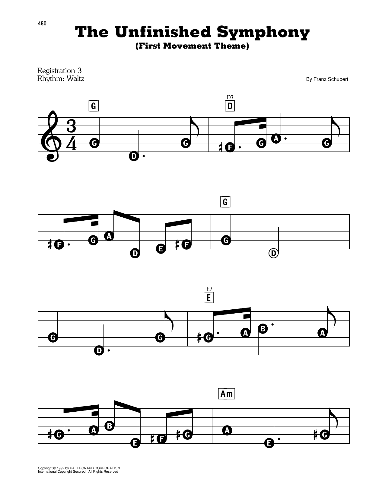 The Unfinished Symphony (Theme): E-Z Play Today
