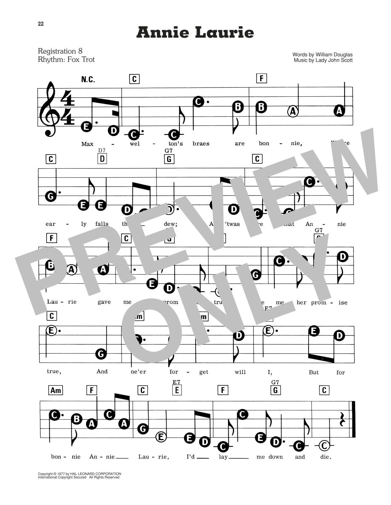 Annie Laurie: E-Z Play Today