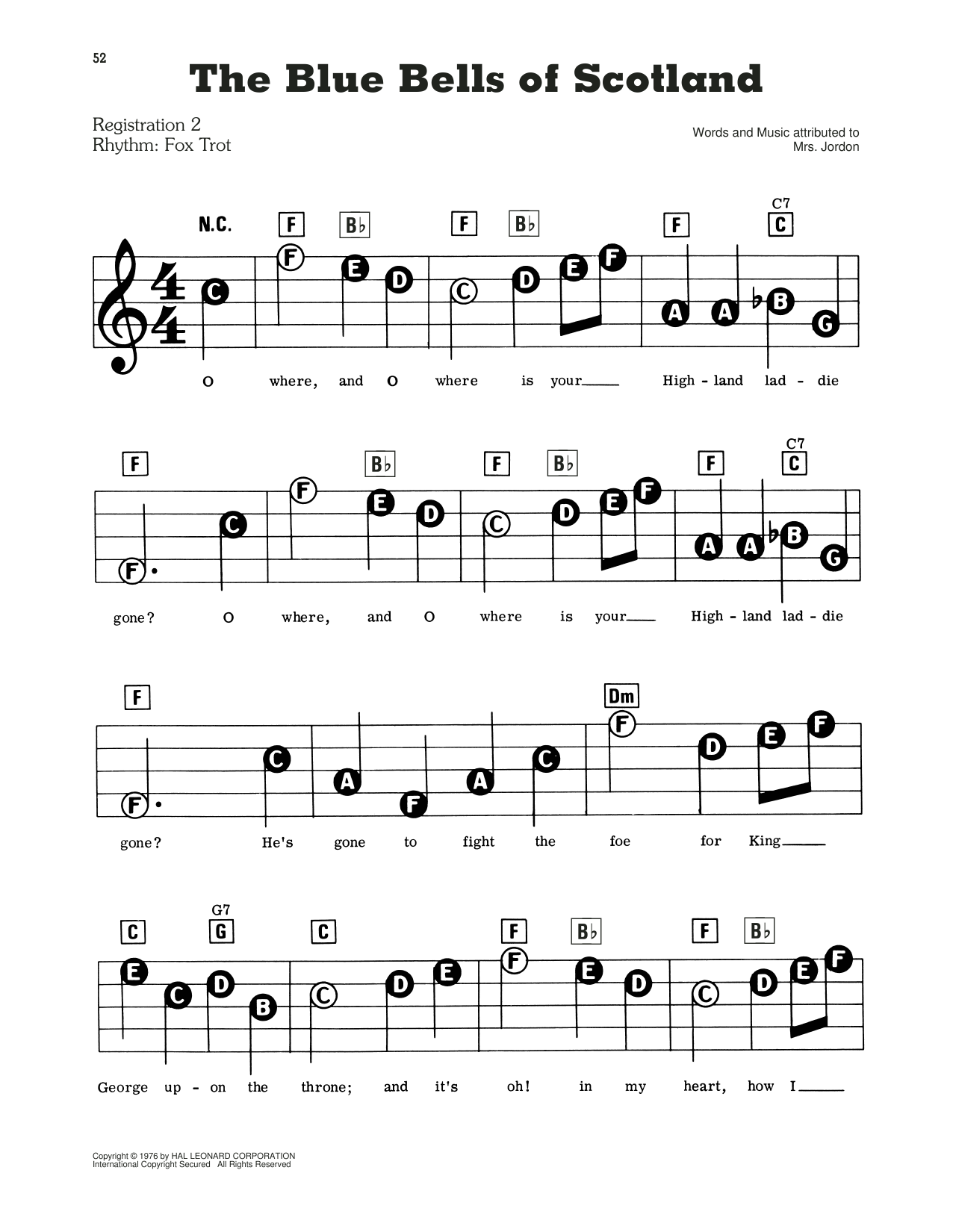 The Blue Bells Of Scotland: E-Z Play Today