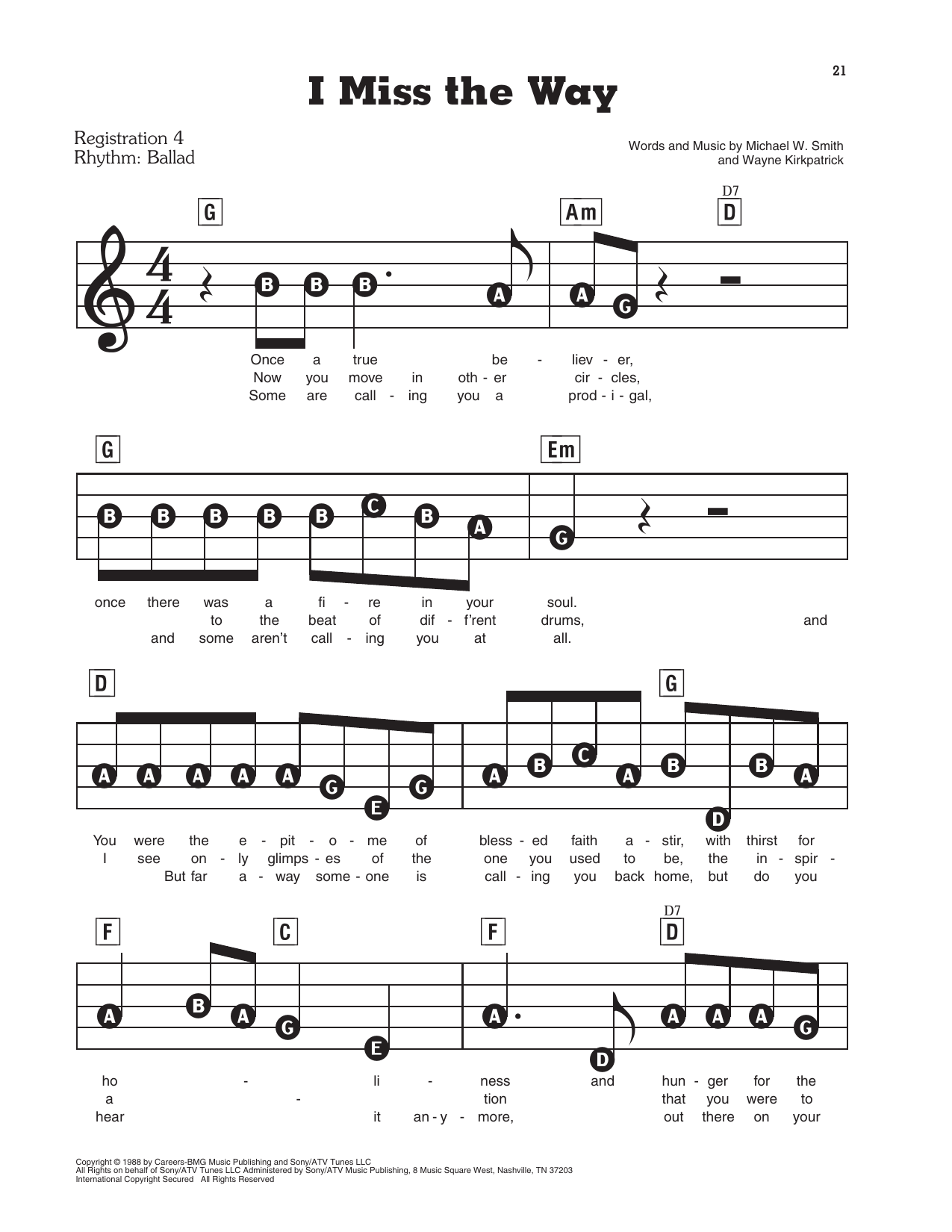 I Miss The Way: E-Z Play Today