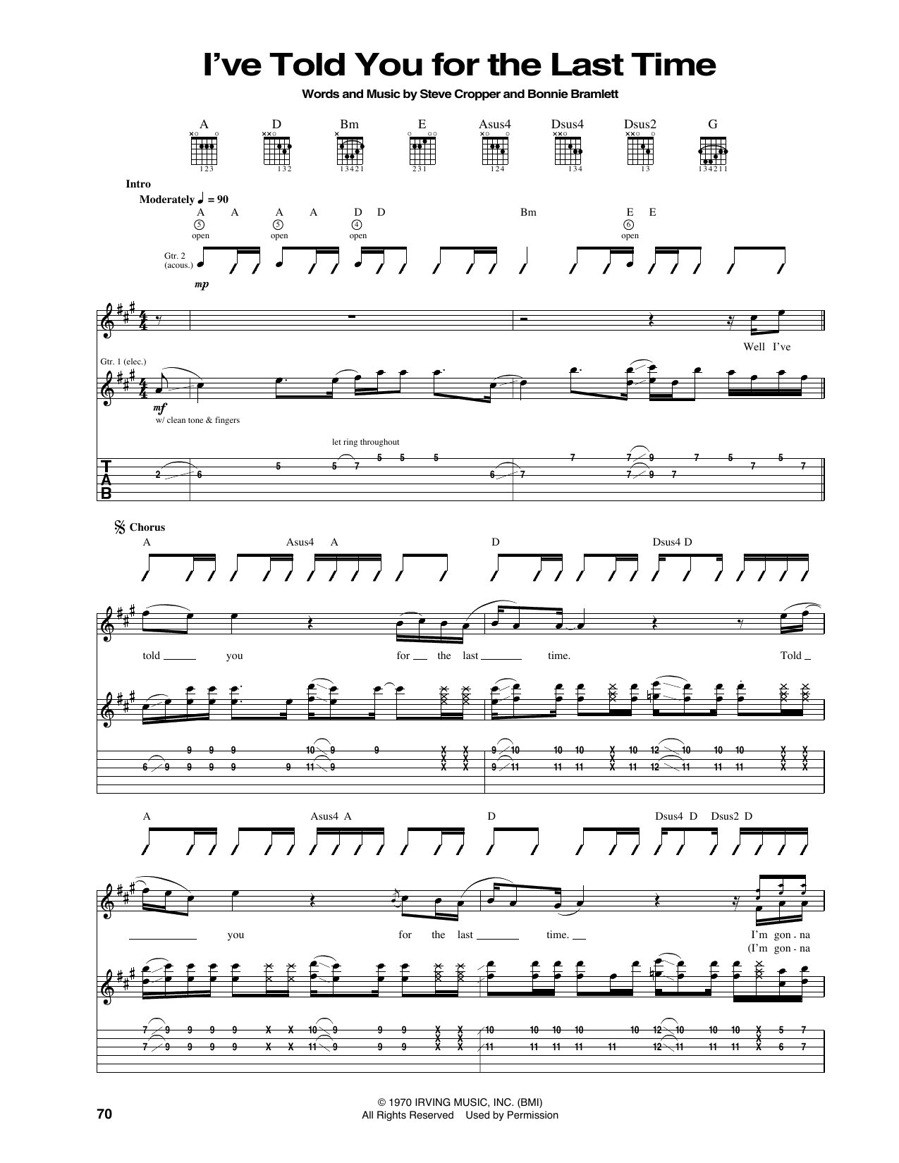 I've Told You For The Last Time: Guitar Tab