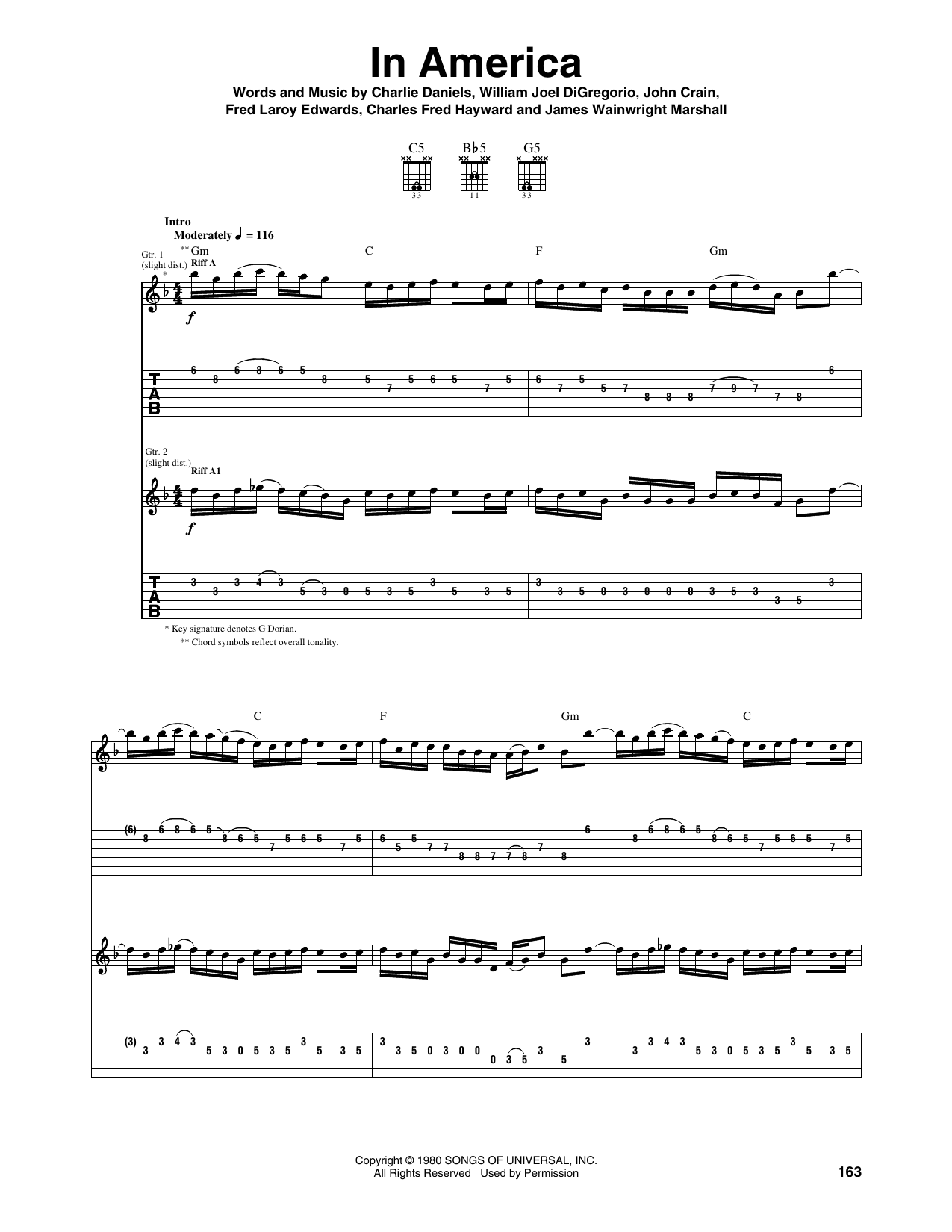 In America: Guitar Tab