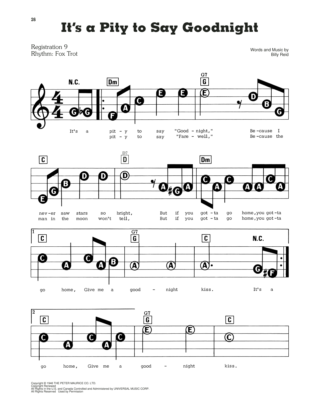 It's A Pity To Say Goodnight: E-Z Play Today