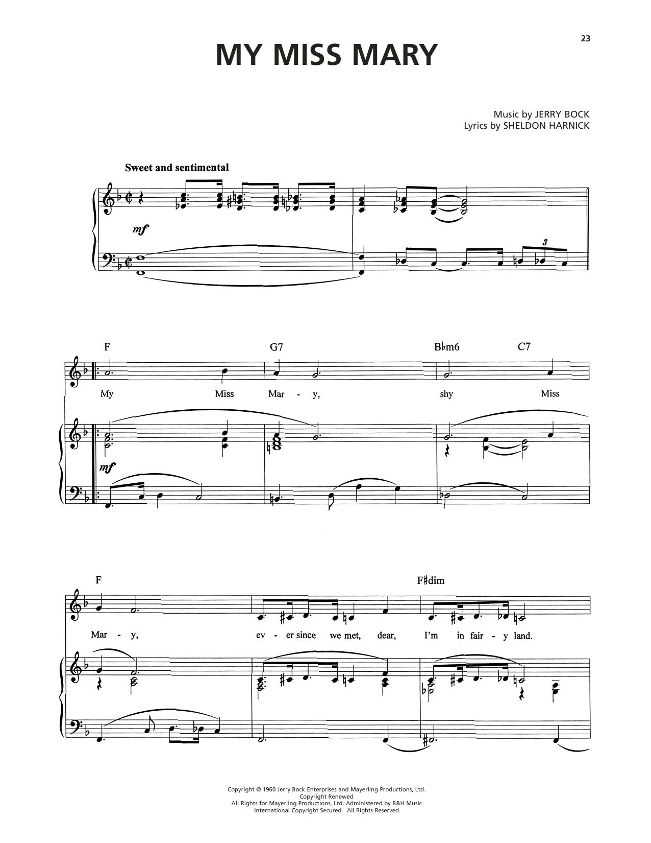 My Miss Mary (from Tenderloin)