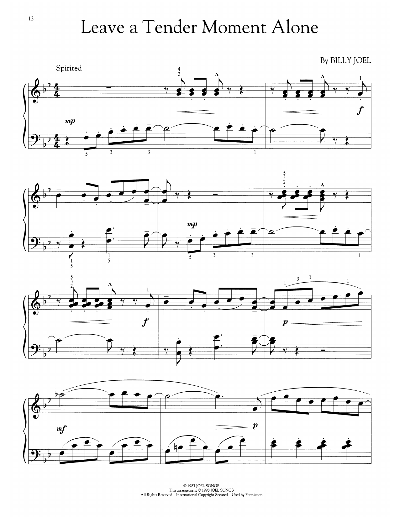 Leave A Tender Moment Alone (arr. Phillip Keveren)