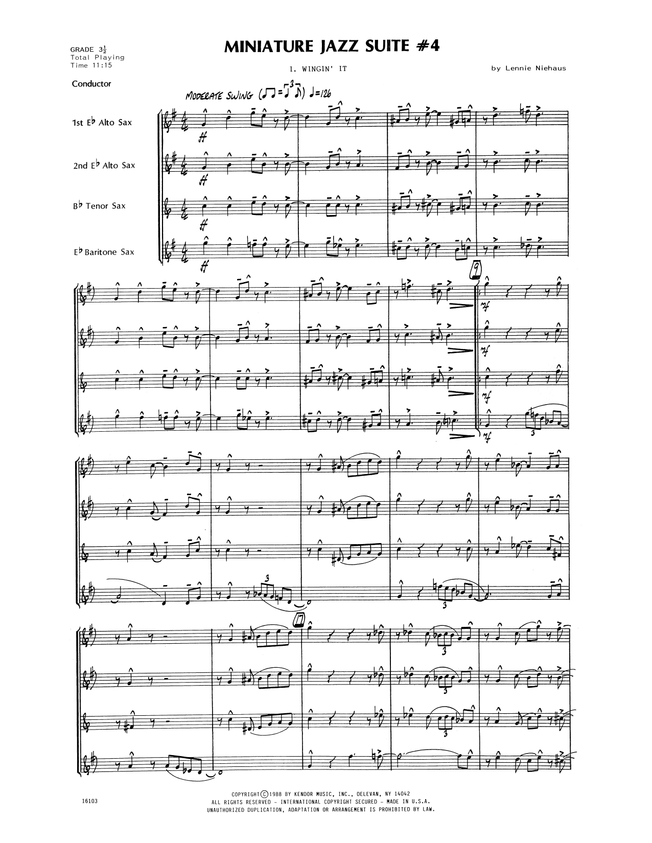 Miniature Jazz Suite #4 – Condensed Score Miniature Jazz Suite #4 – Condensed Score