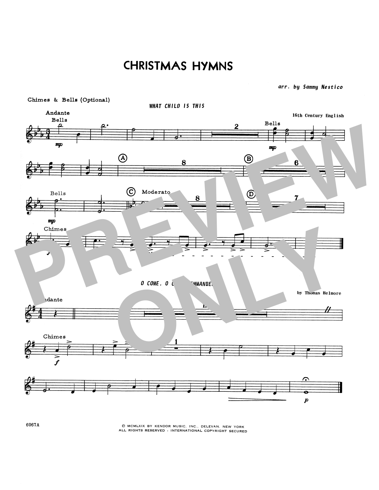 Christmas Hymns Bells & Chimes Sheet Music Sammy Nestico Brass