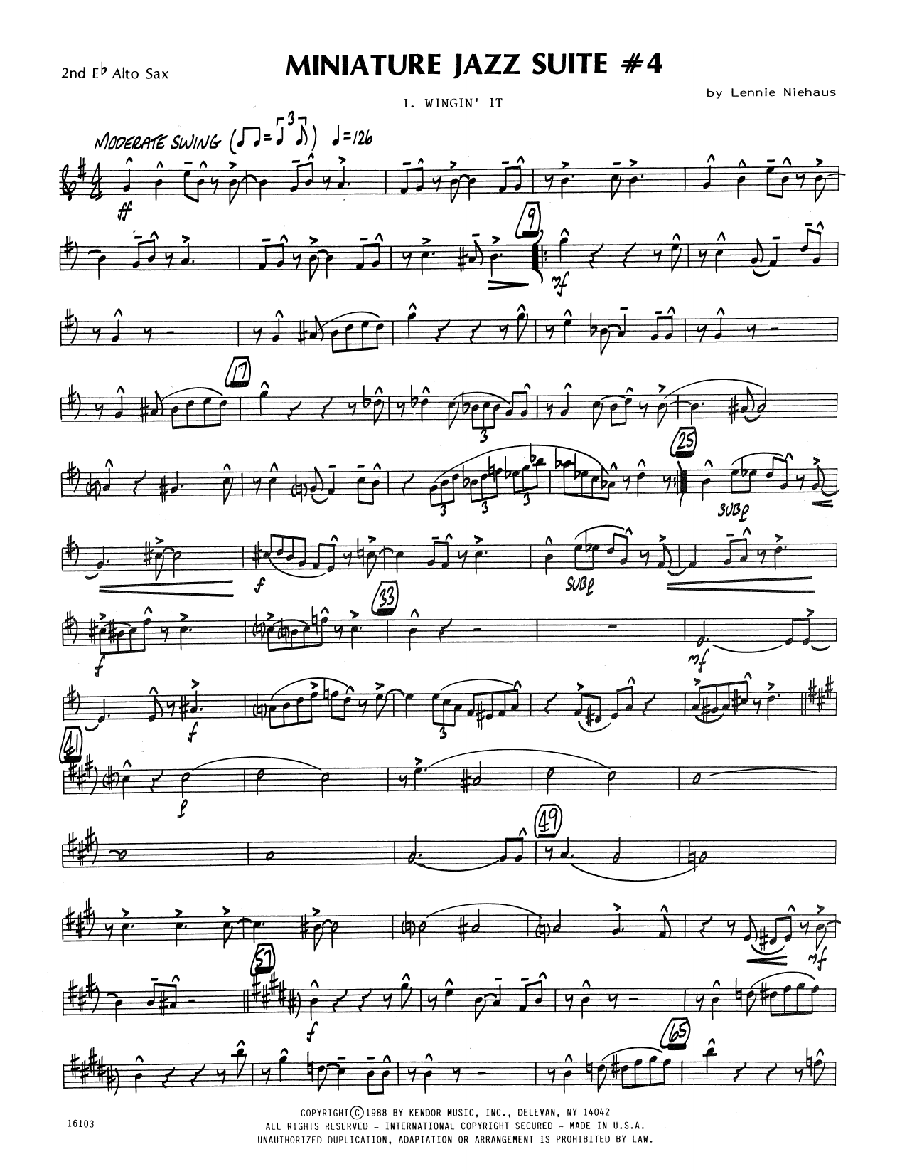 Miniature Jazz Suite #4 – 2nd Eb Alto Saxophone Miniature Jazz Suite #4 – 2nd Eb Alto Saxophone