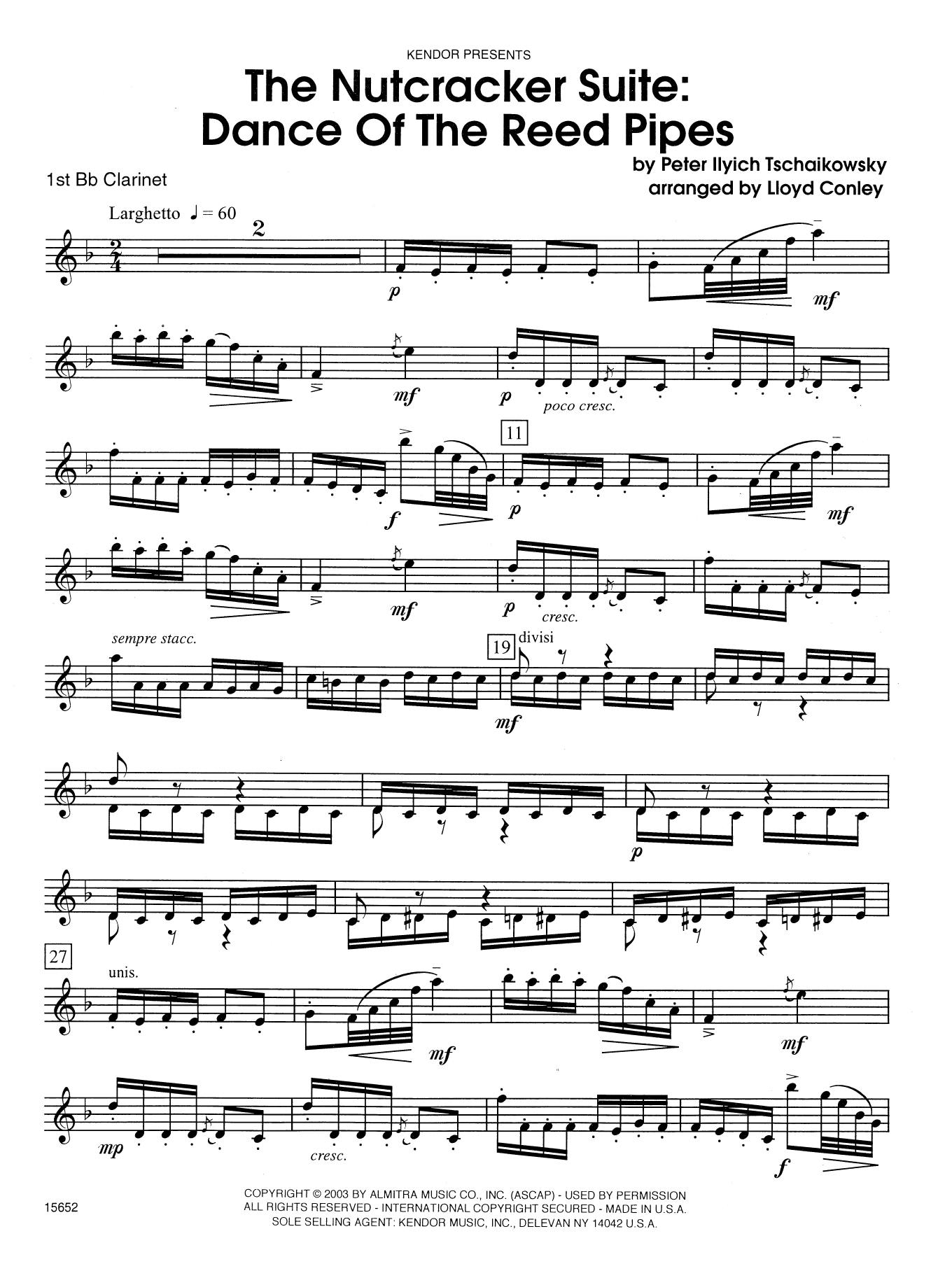 The Nutcracker Suite Dance Of The Reed Pipes (arr. Lloyd Conley) 1st