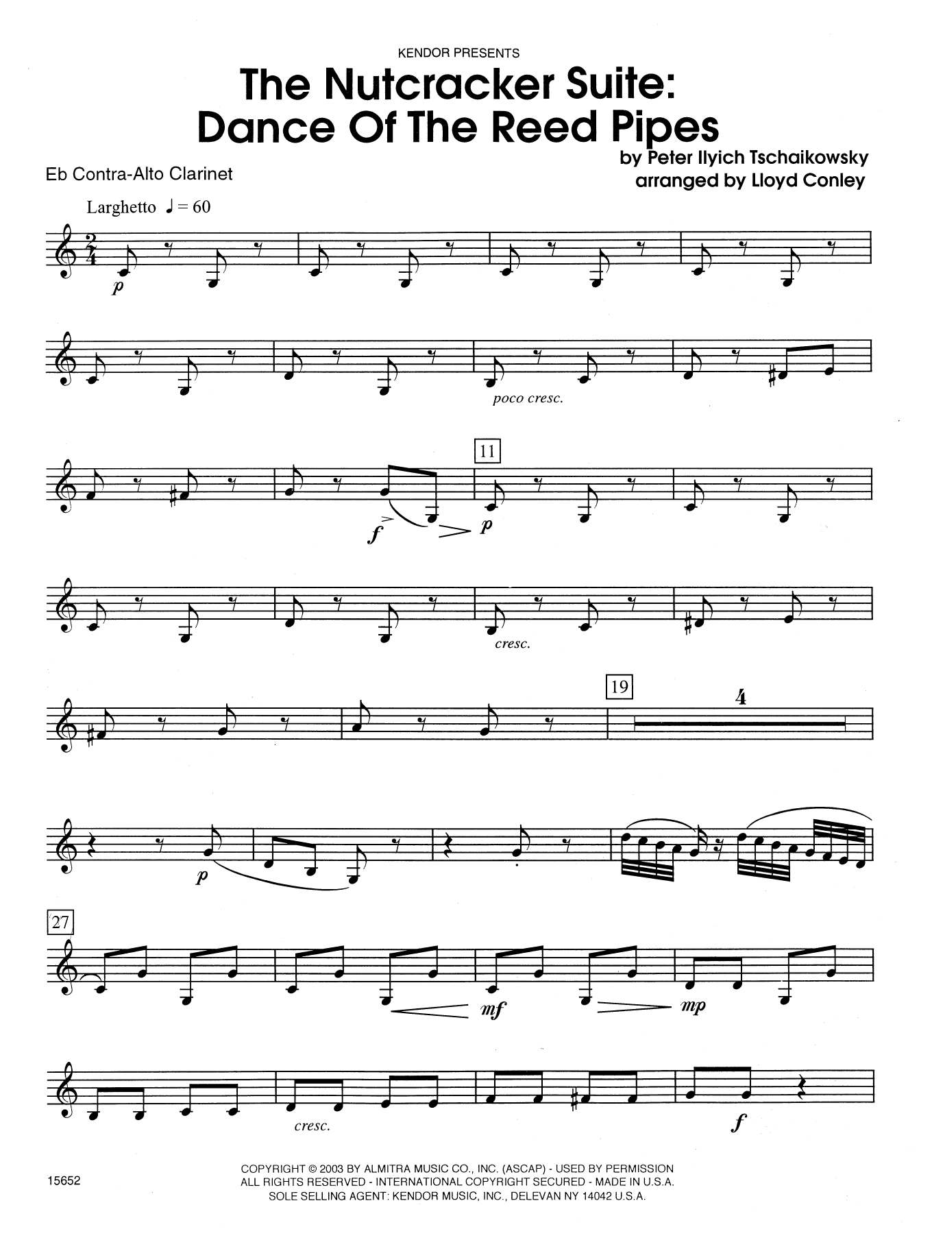 The Nutcracker Suite Dance Of The Reed Pipes (arr. Lloyd Conley) Bb