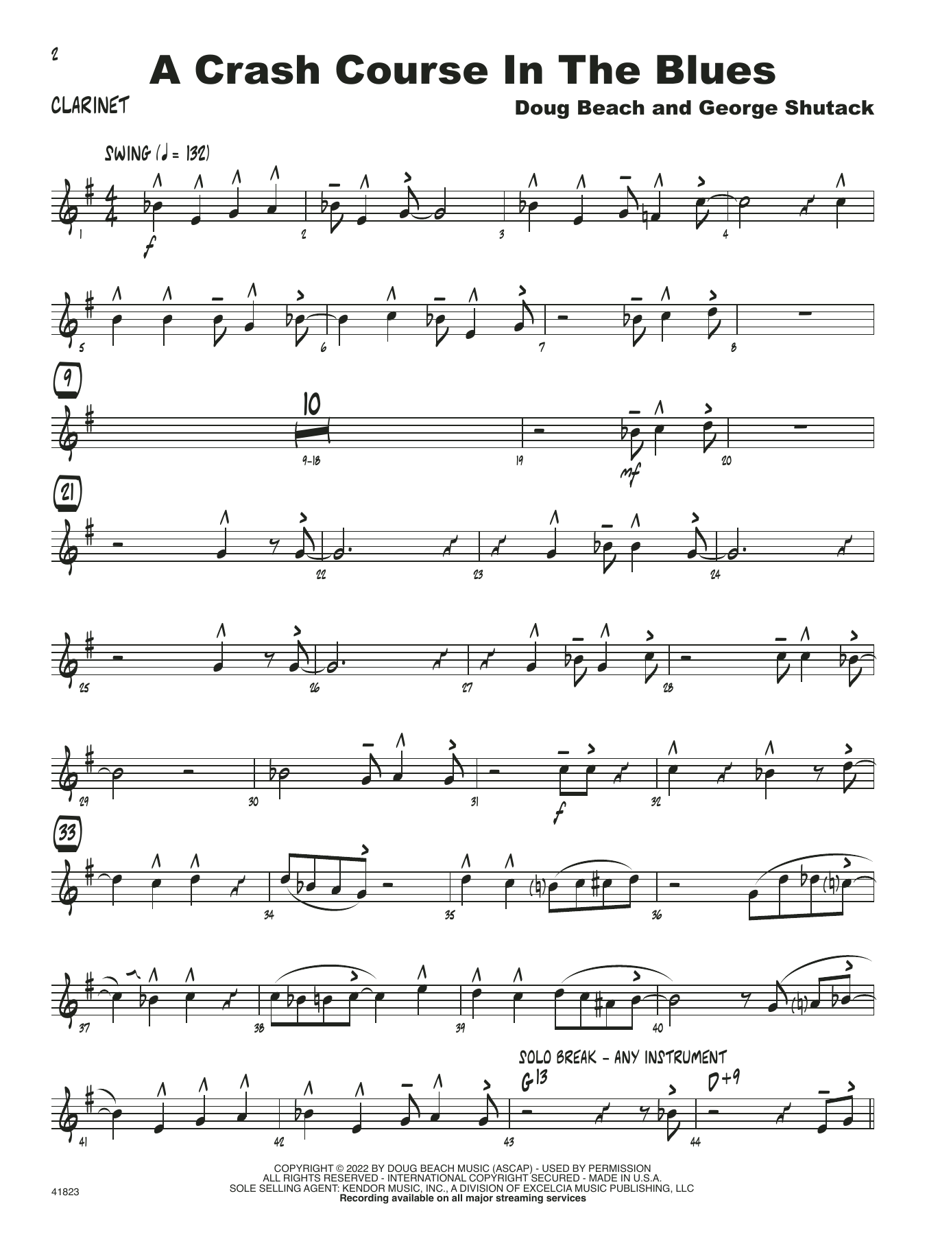 A Crash Course in the Blues Bb Sheet Music Doug Beach