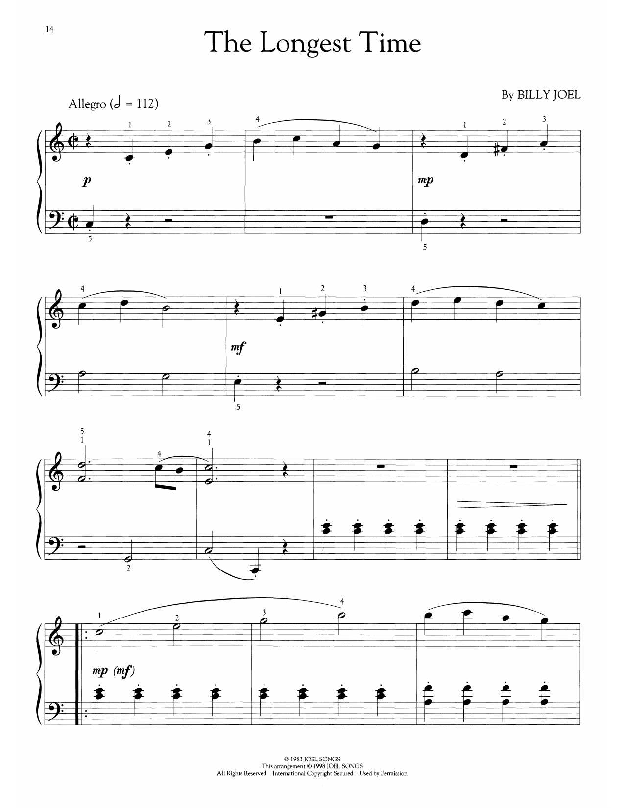 The Longest Time (arr. Phillip Keveren)