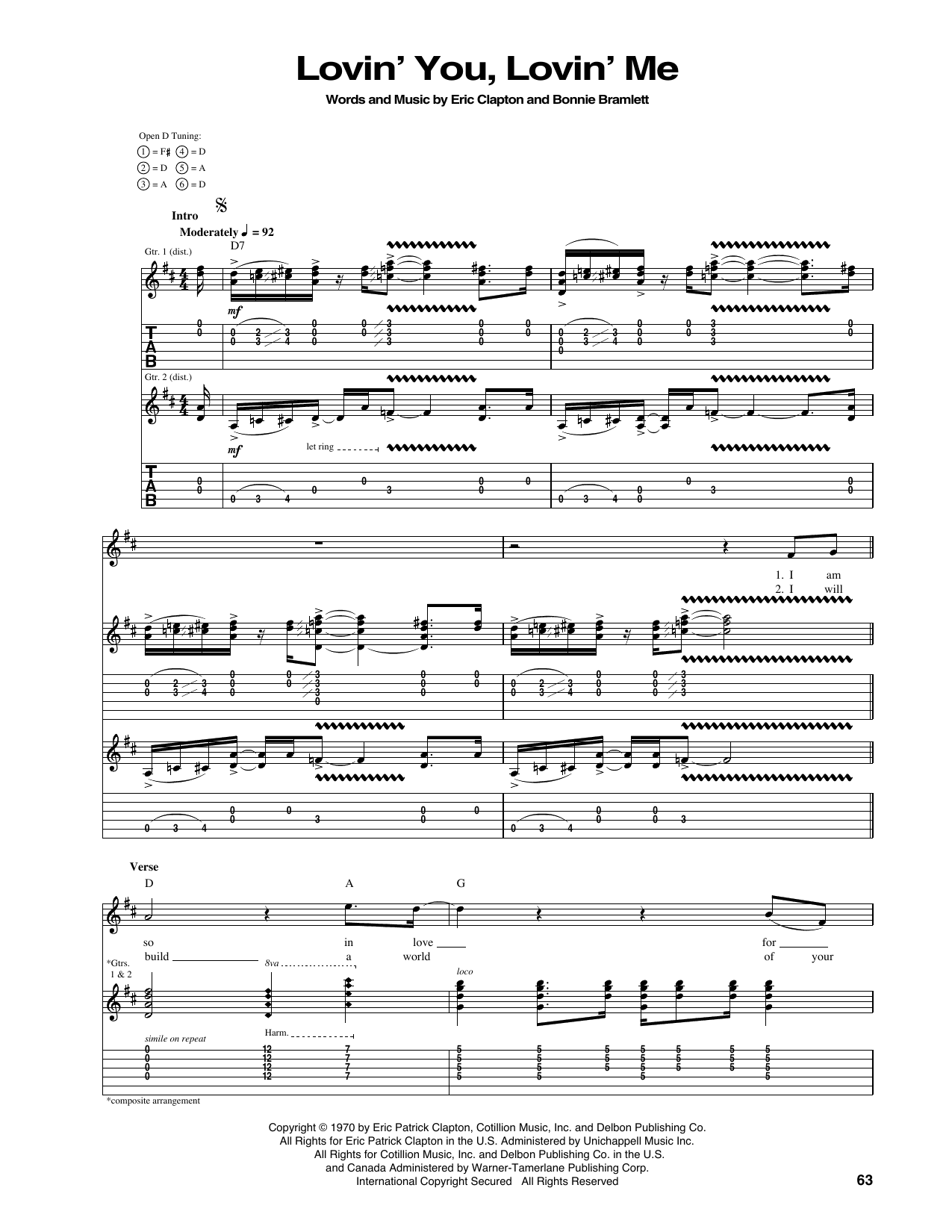 Lovin' You, Lovin' Me: Guitar Tab