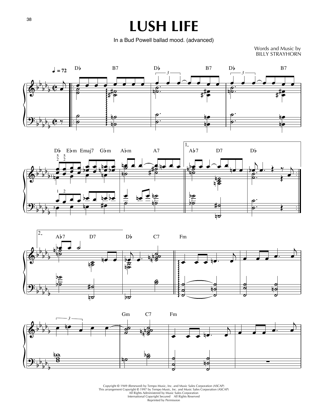 Lush Life (arr. Thomas Coppola): Piano Solo