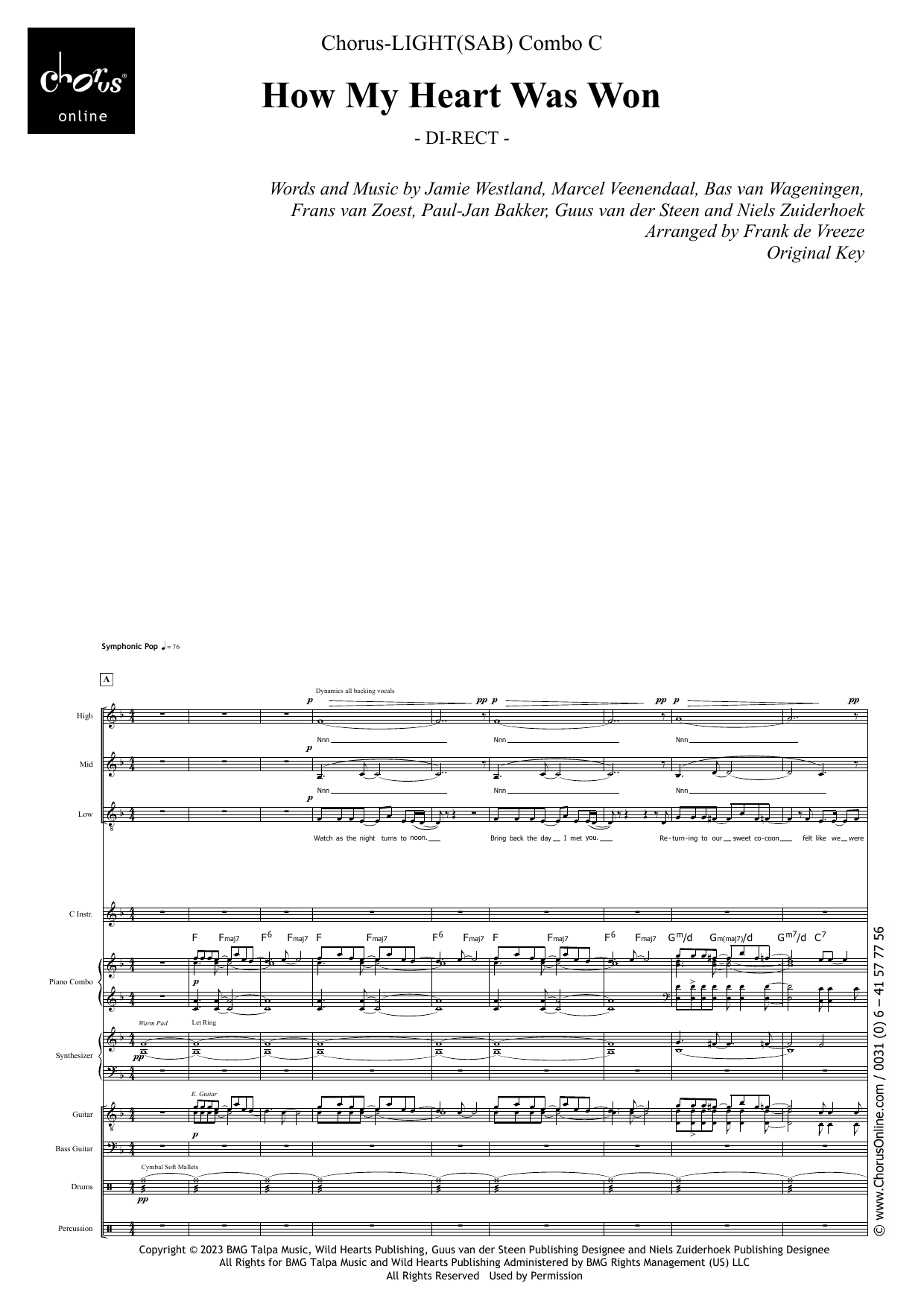 How My Heart Was Won (arr. Frank de Vreeze): SAB Choral Octavo
