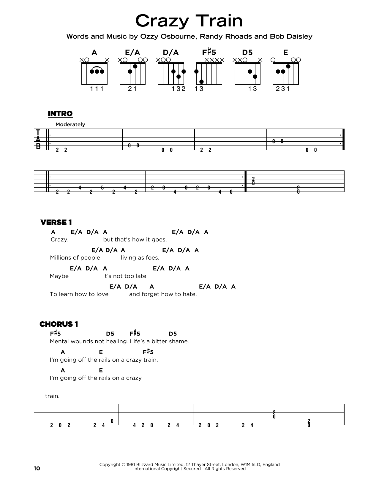 How To Play Crazy Train Guitar Tabs At Georgina Crosby Blog