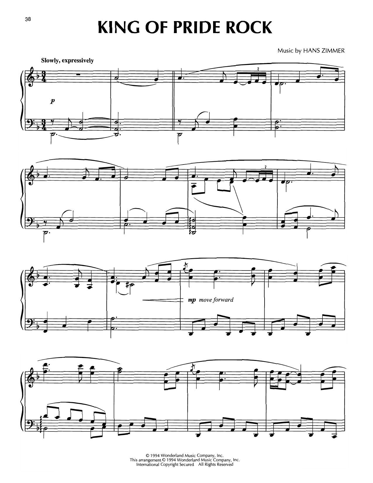 King Of Pride Rock (from The Lion King)