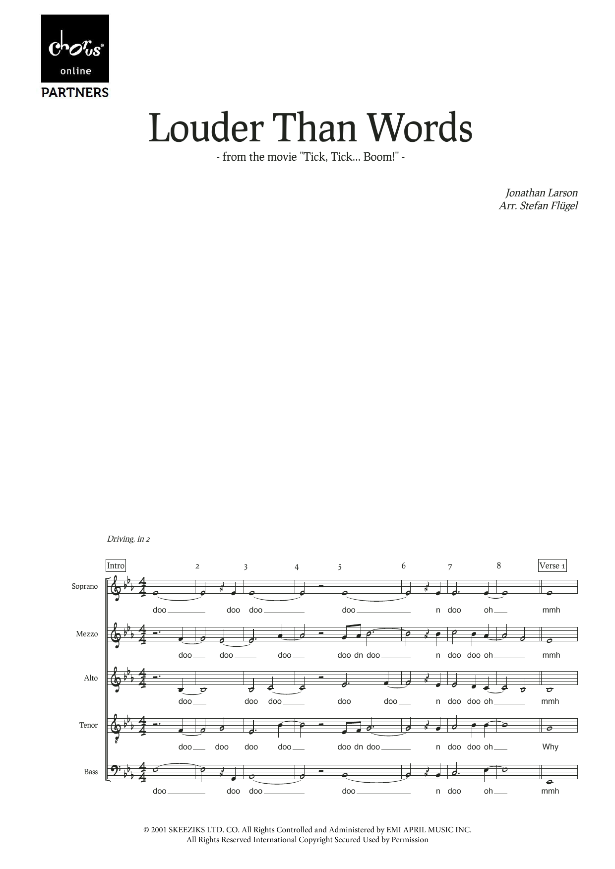 Louder Than Words (arr. Stefan Flügel): SMATB Choral Octavo