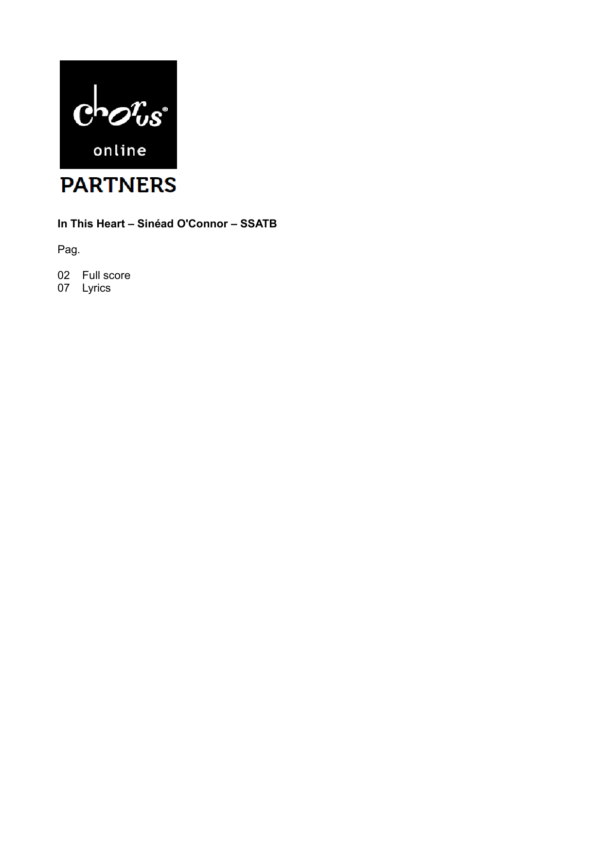 In This Heart (arr. Lex Hakker): SATB Choral Octavo