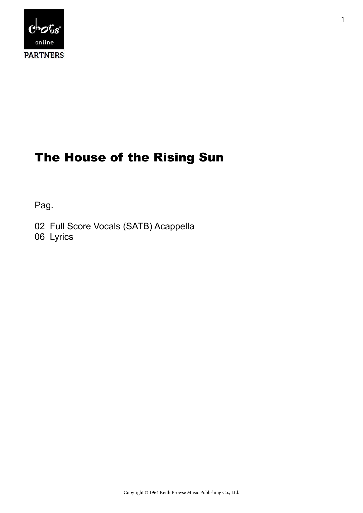 House Of The Rising Sun (arr. Hinke Jelsma): SATB Choral Octavo