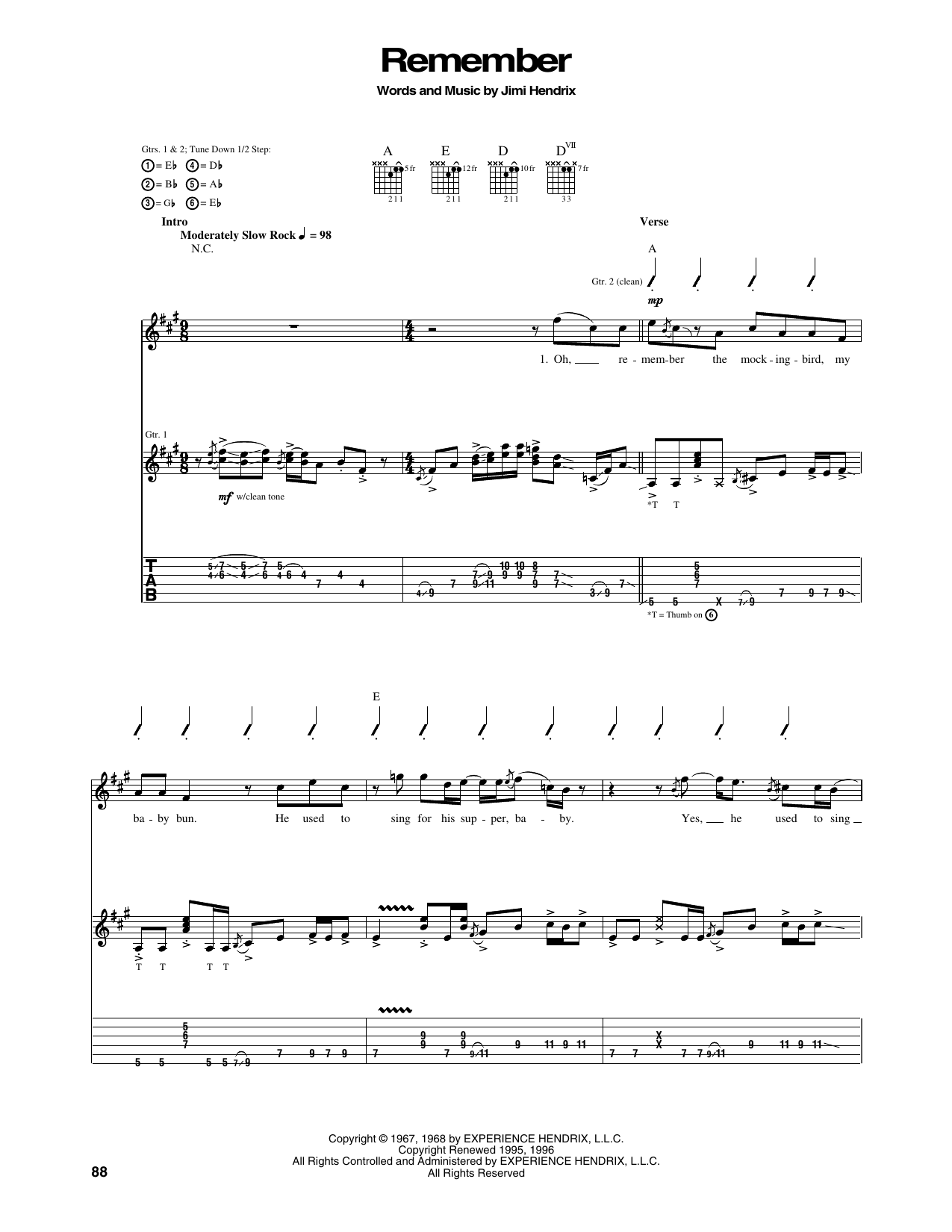 Remember: Guitar Tab