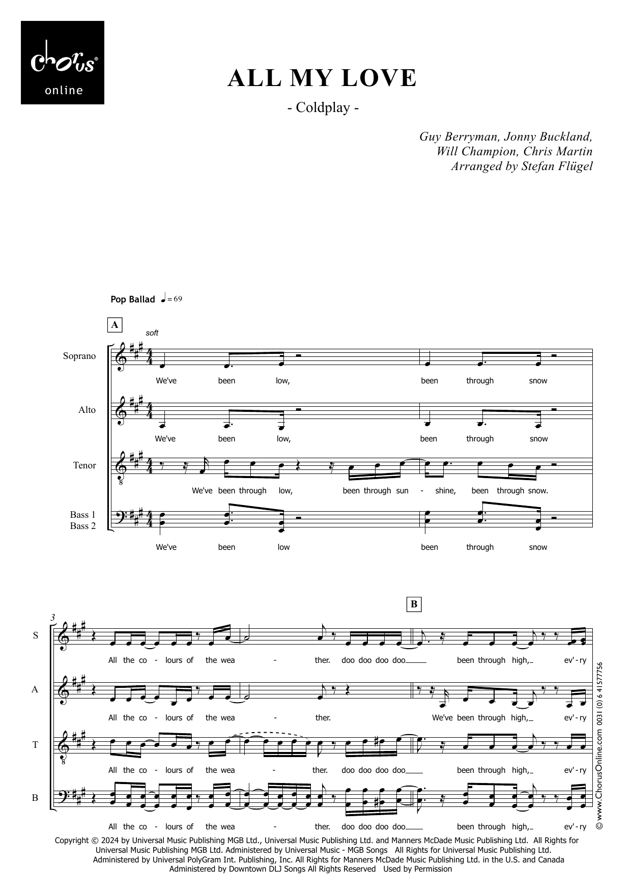 All My Love (arr. Stefan Flügel): Choral Octavo