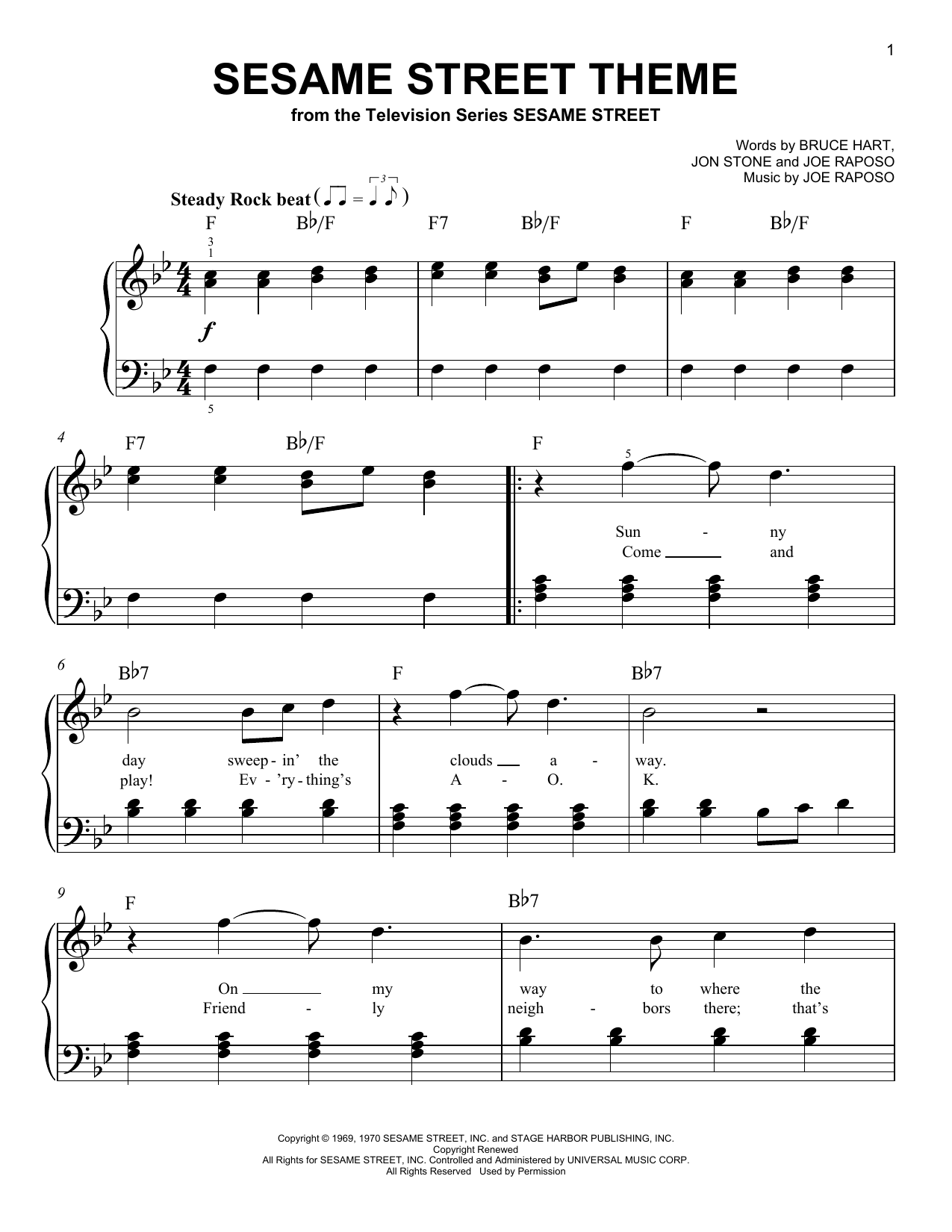 Sesame Street Theme: Easy Piano