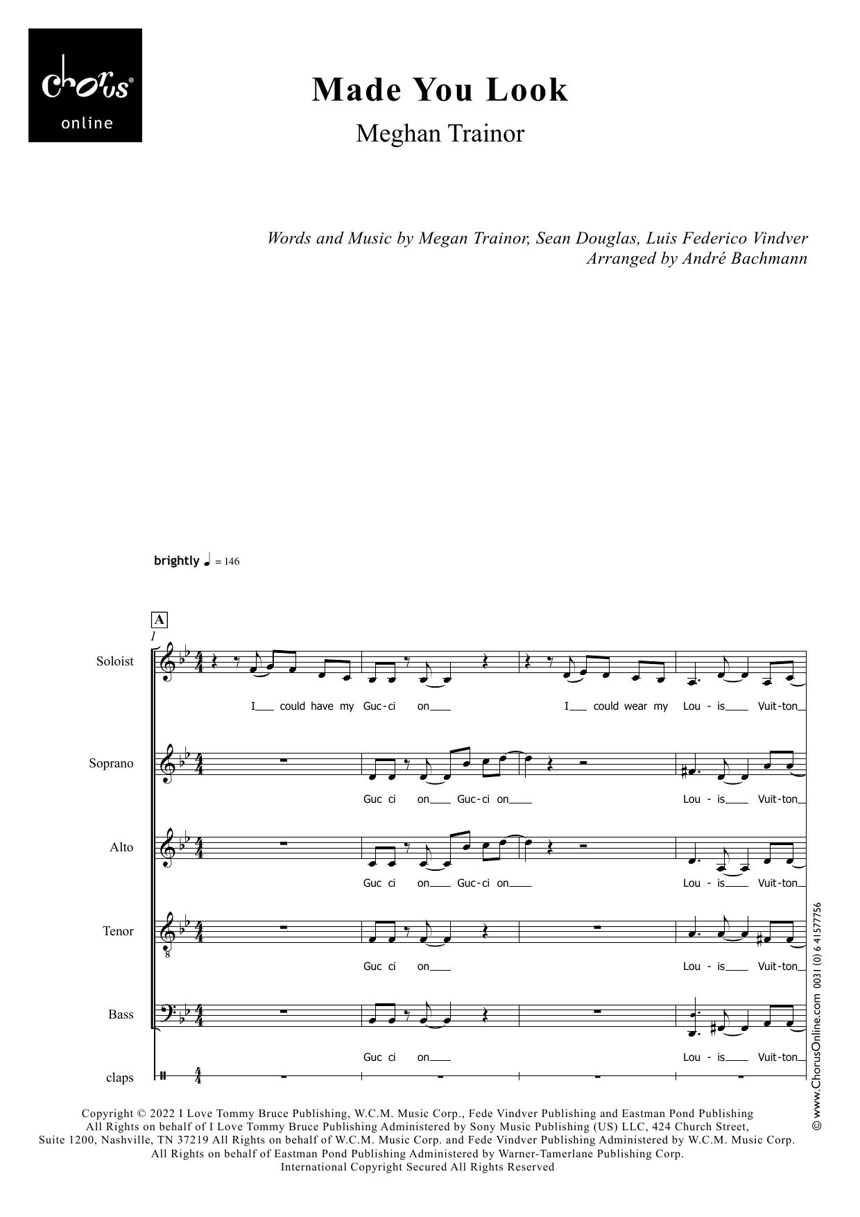 Made You Look (arr. André Bachmann): SATB Choral Octavo