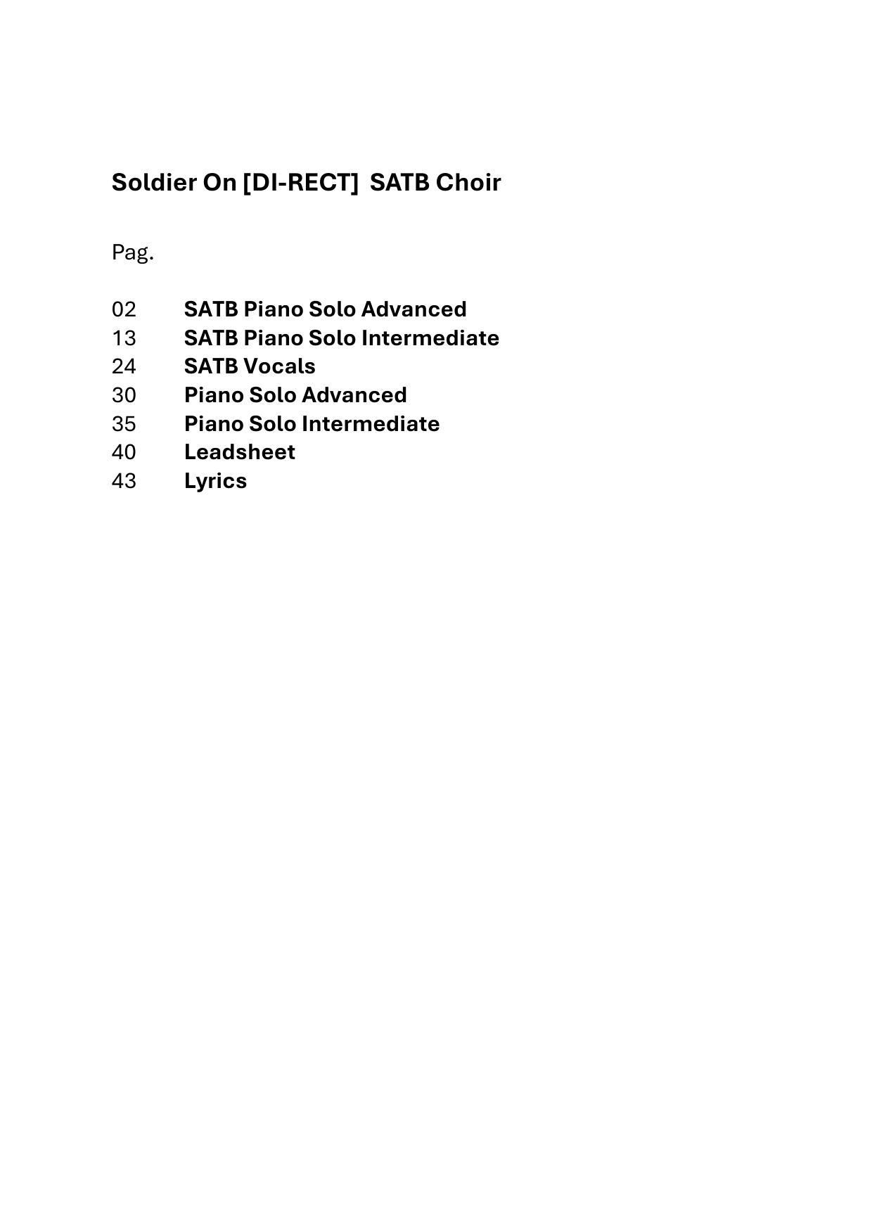 Soldier On (arr. Mathijs Zuidema): SATB Choral Octavo