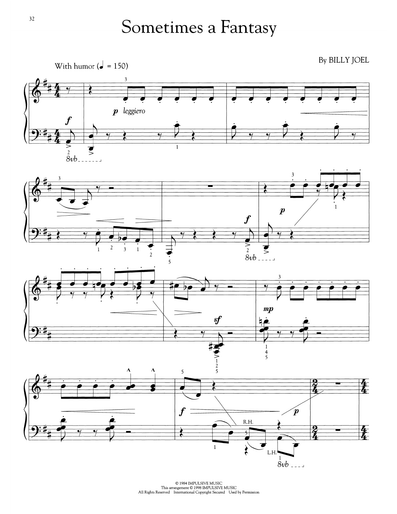 Sometimes A Fantasy (arr. Phillip Keveren)