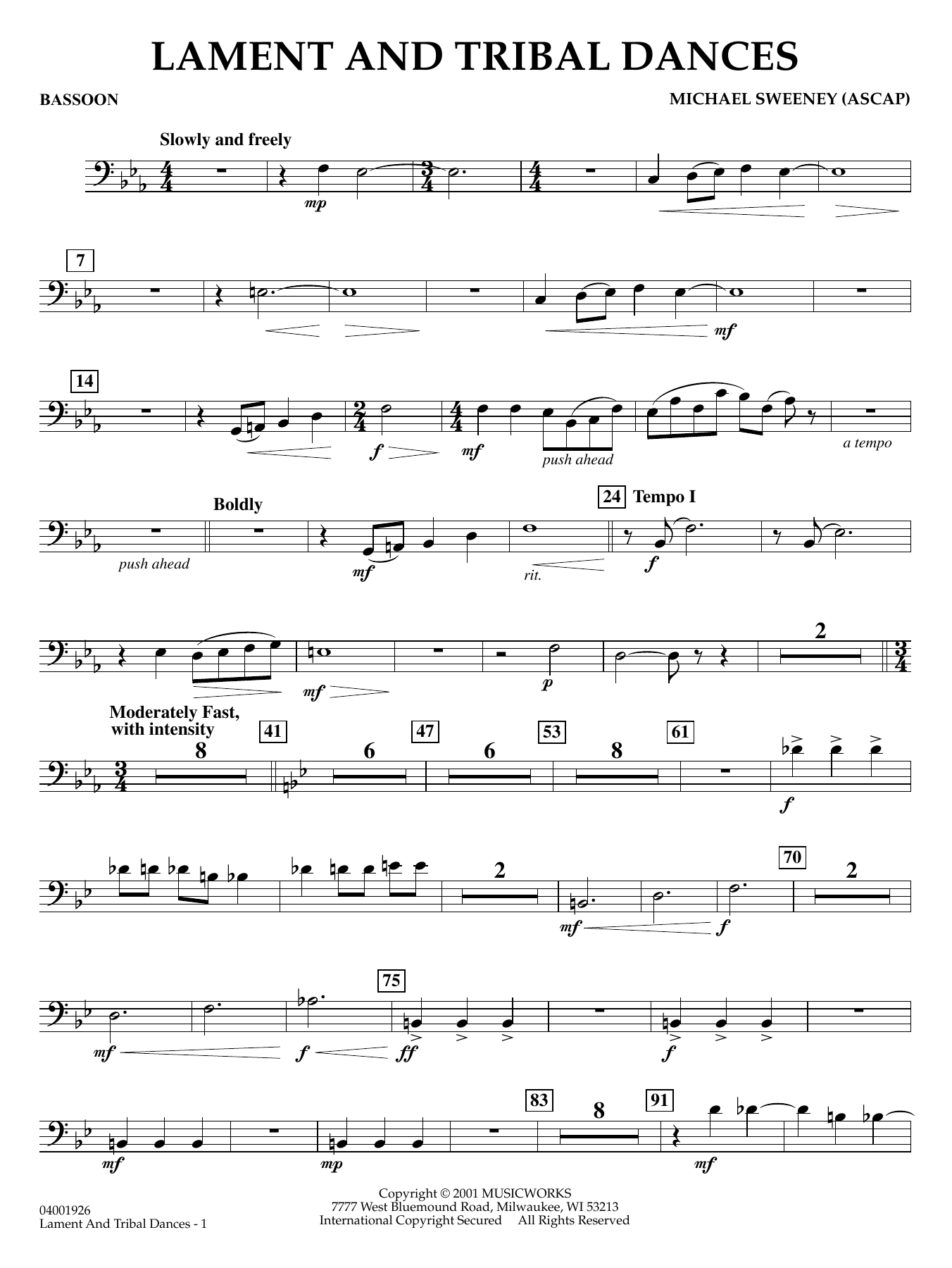 Lament and Tribal Dances - Bassoon