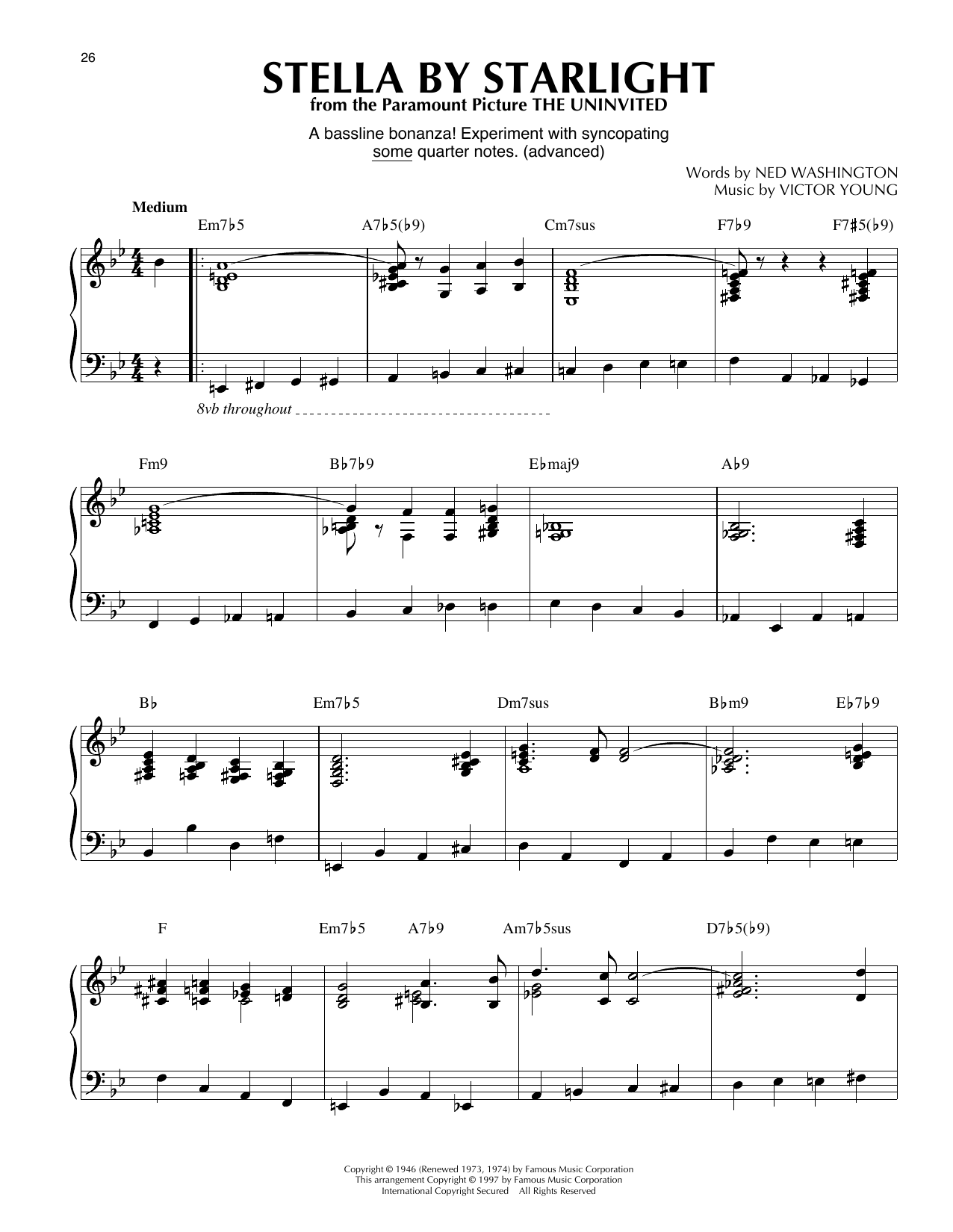 Stella By Starlight (arr. Thomas Coppola): Piano Solo