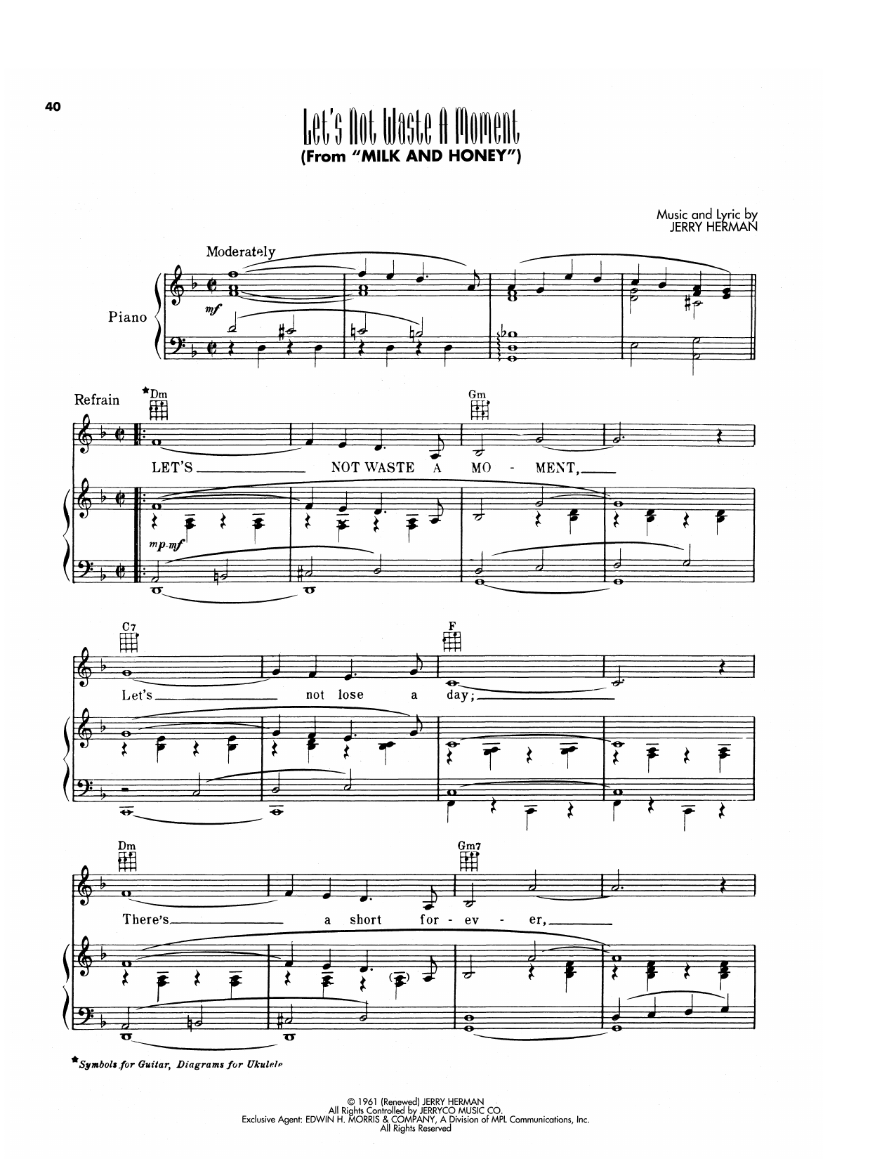 Let's Not Waste A Moment (from Milk And Honey)