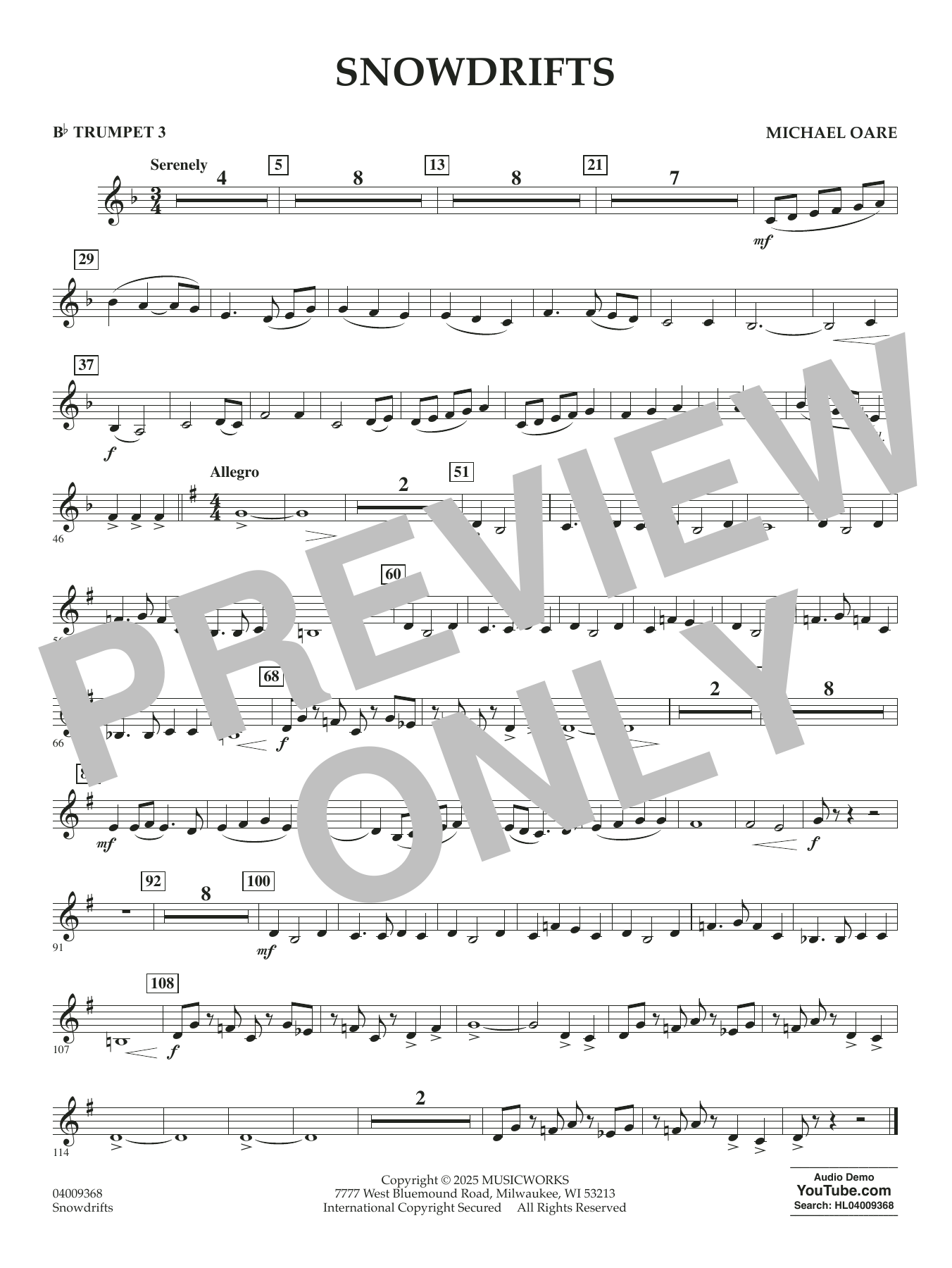 Snowdrifts - Bb Trumpet 3