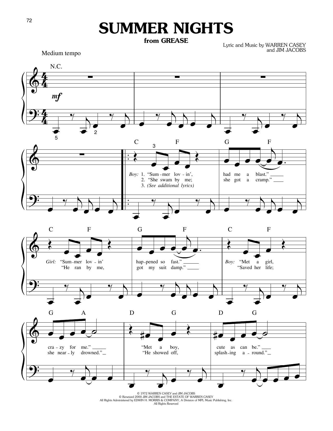 Summer Nights (from Grease)