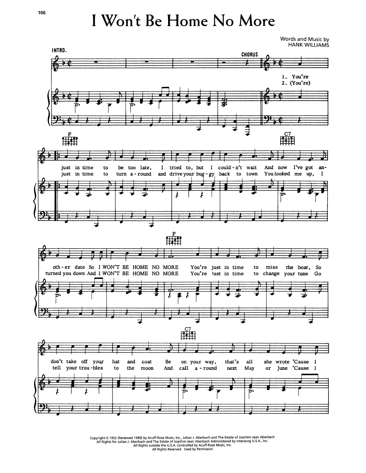 I Won't Be Home No More