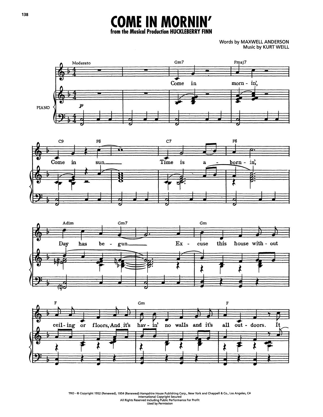 Come In Mornin' (from Huckleberry Finn)