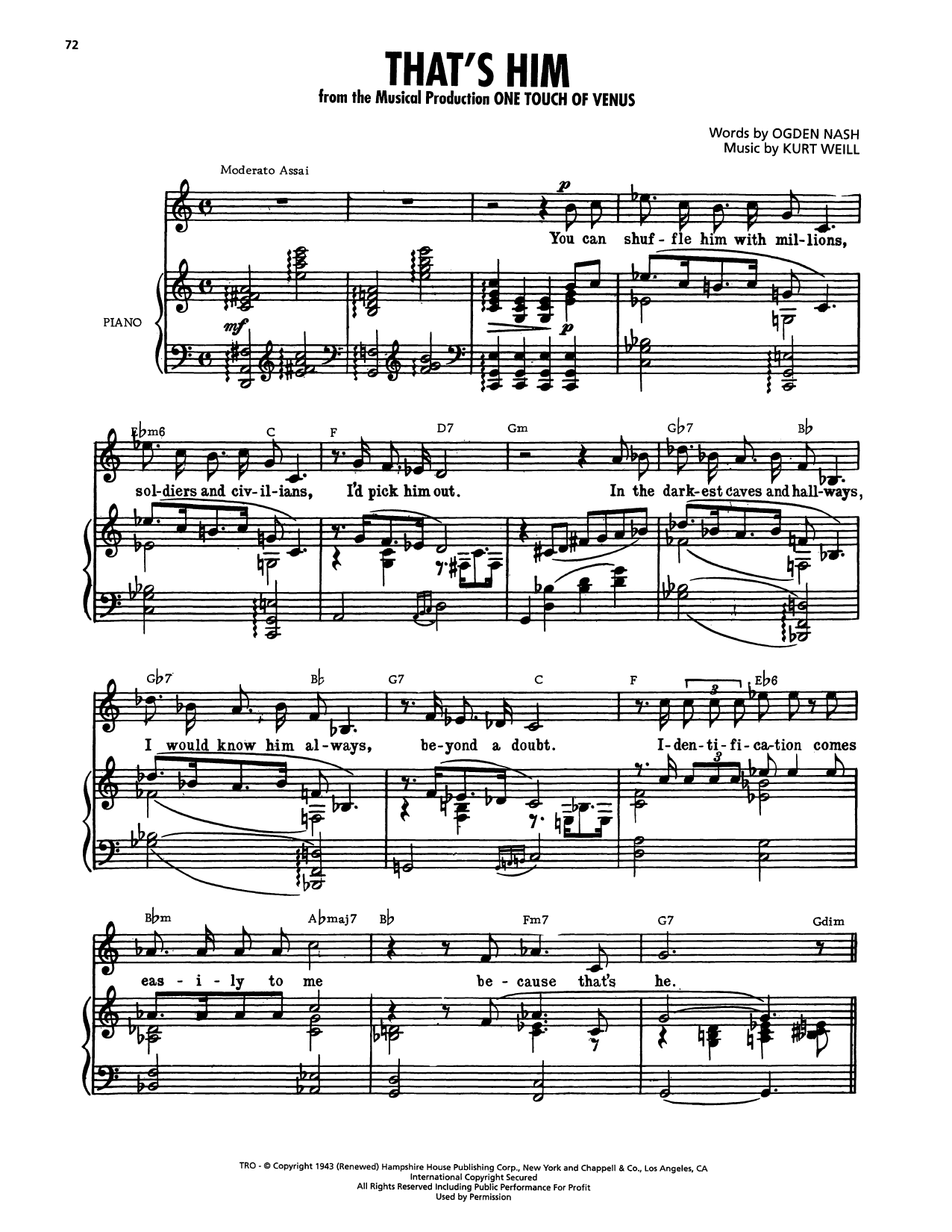 That's Him (from One Touch Of Venus)