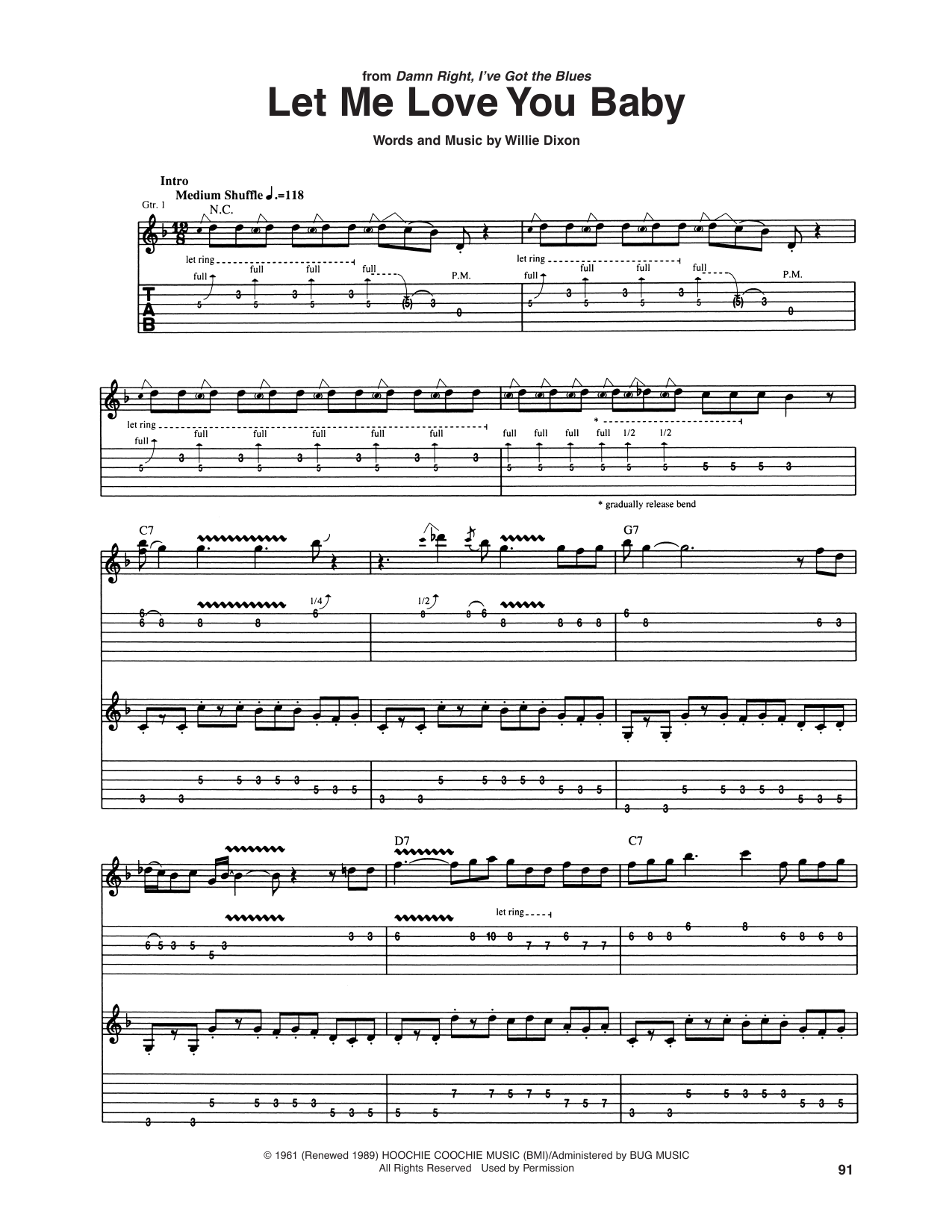 Let Me Love You Baby: Guitar Tab