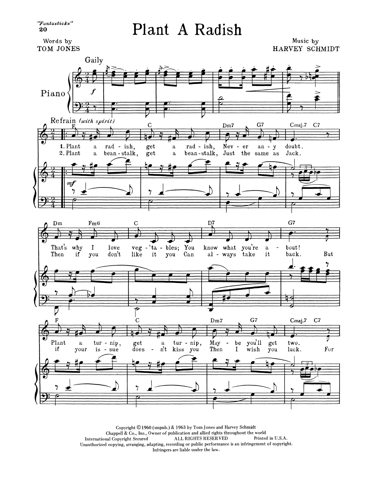 Plant A Radish (from The Fantasticks)