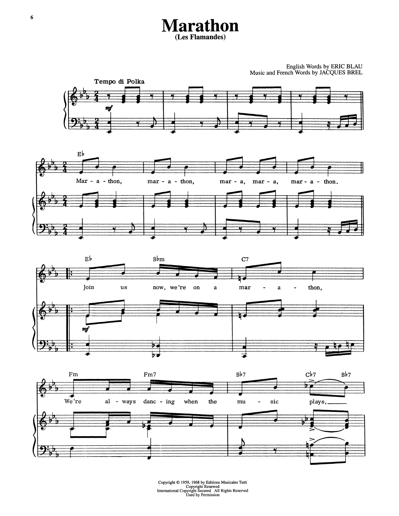 Marathon (Les Flamandes) (from Jacques Brel Is Alive And Well And Living In Paris)