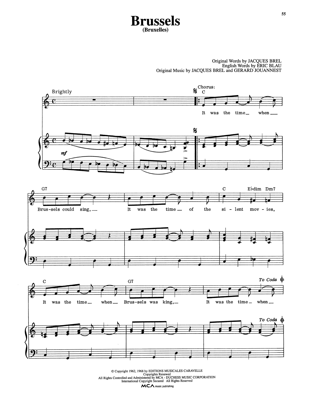 Brussels (Bruxelles) (from Jacques Brel Is Alive And Well And Living In Paris)