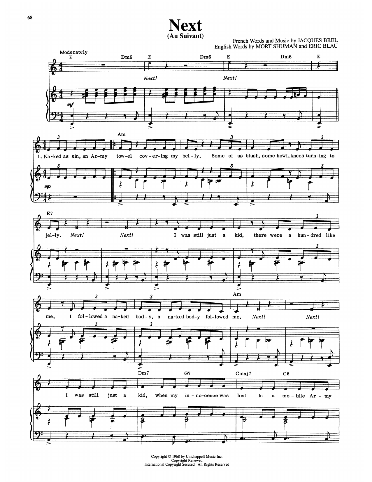 Next (Au Suivant) (from Jacques Brel Is Alive And Well And Living In Paris)