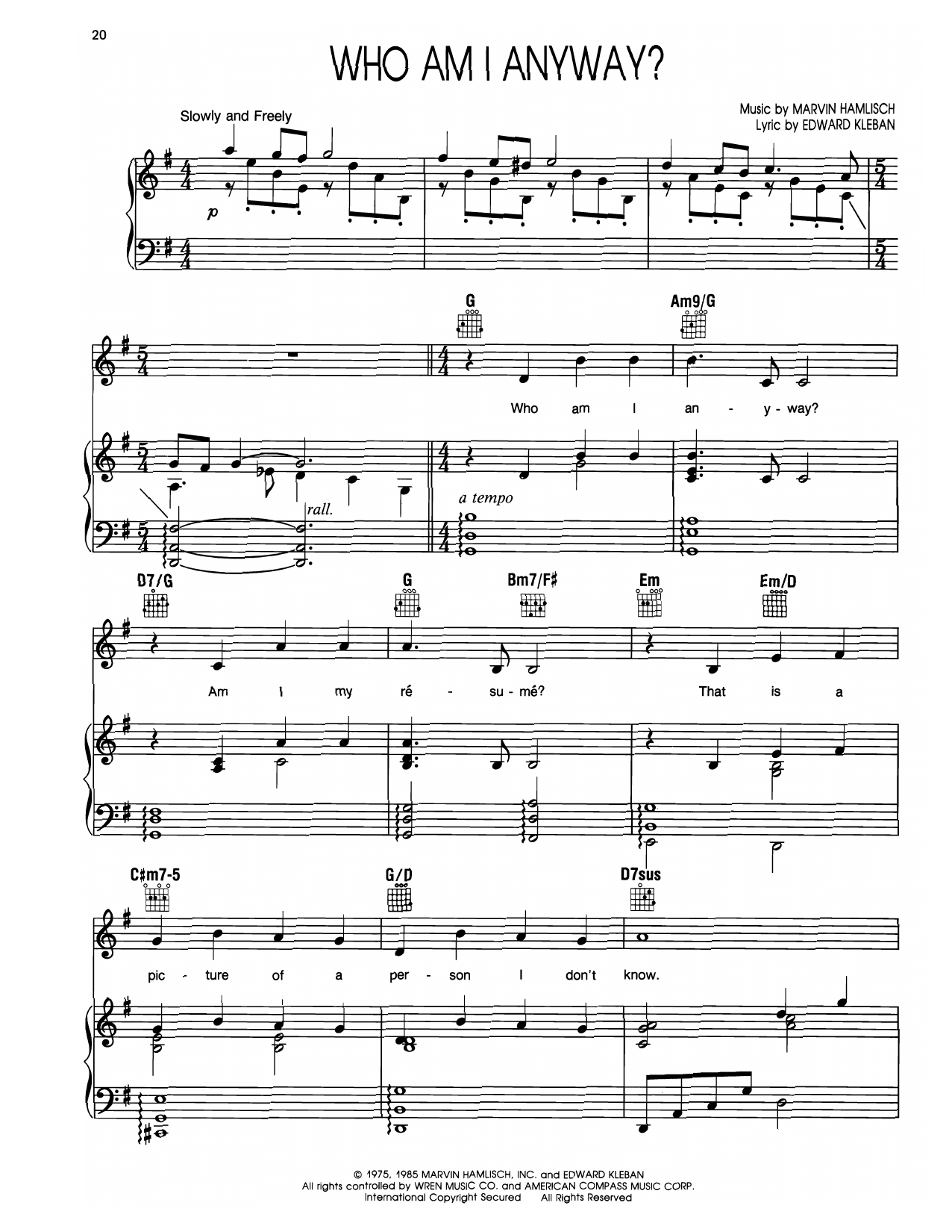Who Am I Anyway (from A Chorus Line)