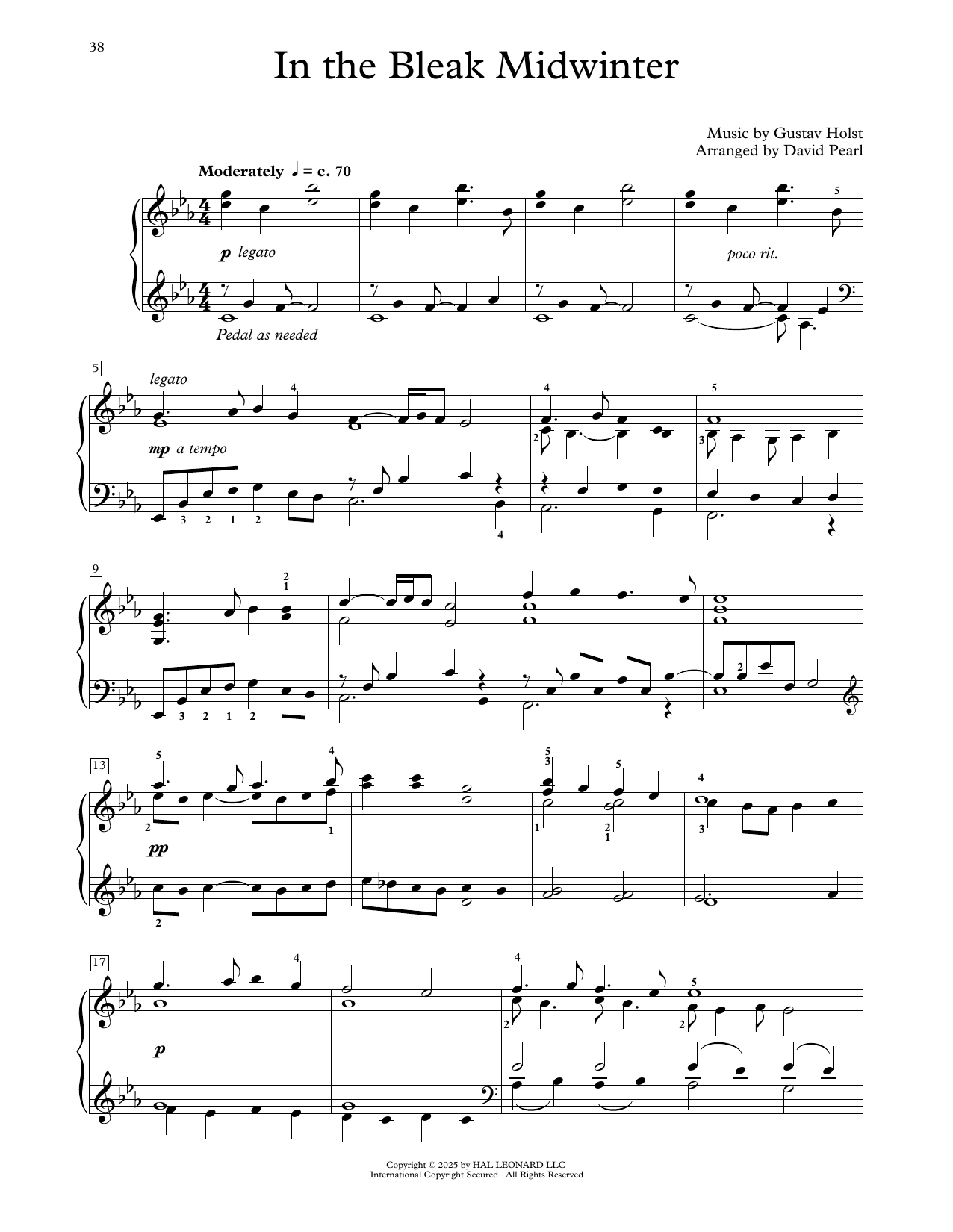 In The Bleak Midwinter (arr. David Pearl)